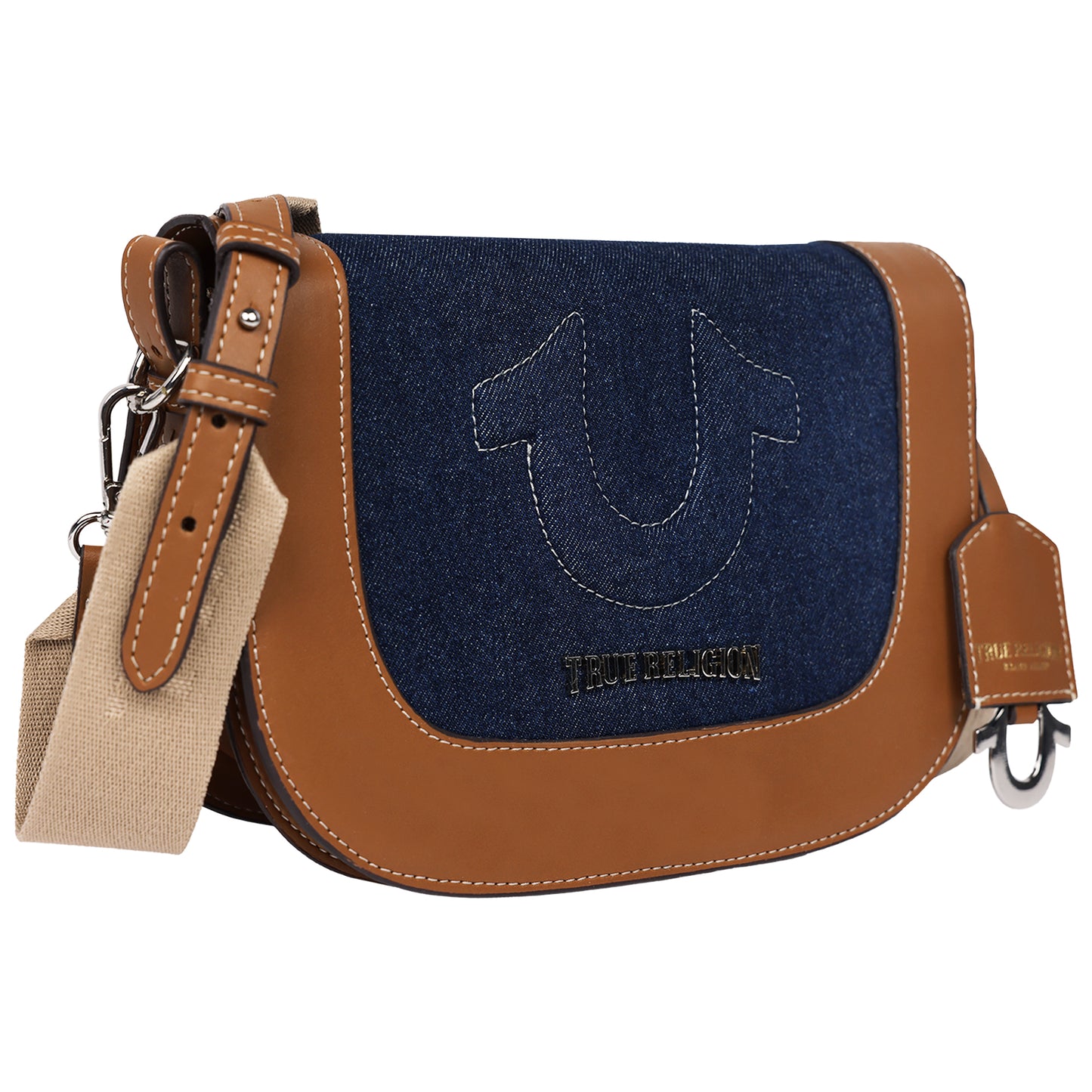 True Religion Denim Raised Horseshoe Crossbody Flap