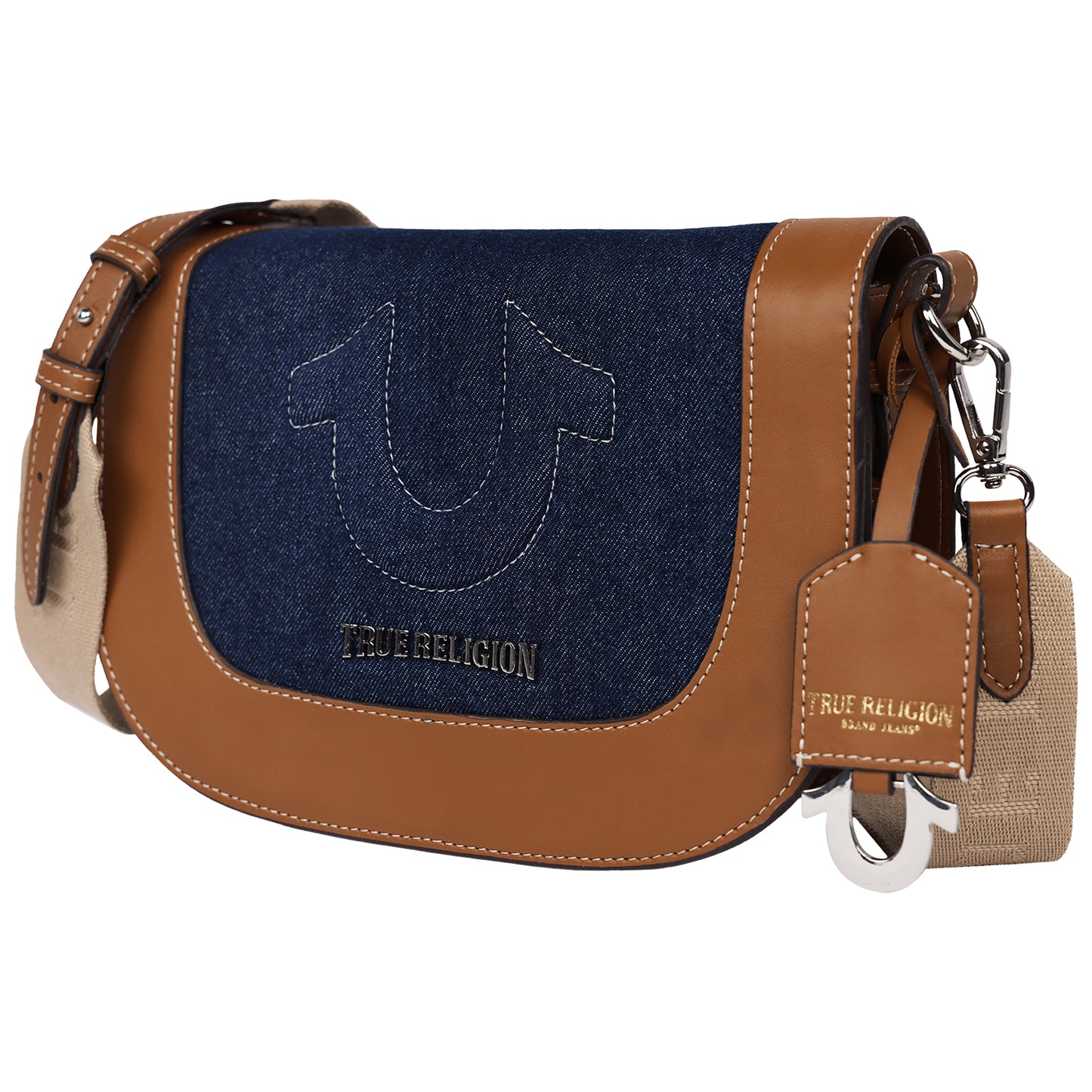 True Religion Denim Raised Horseshoe Crossbody Flap