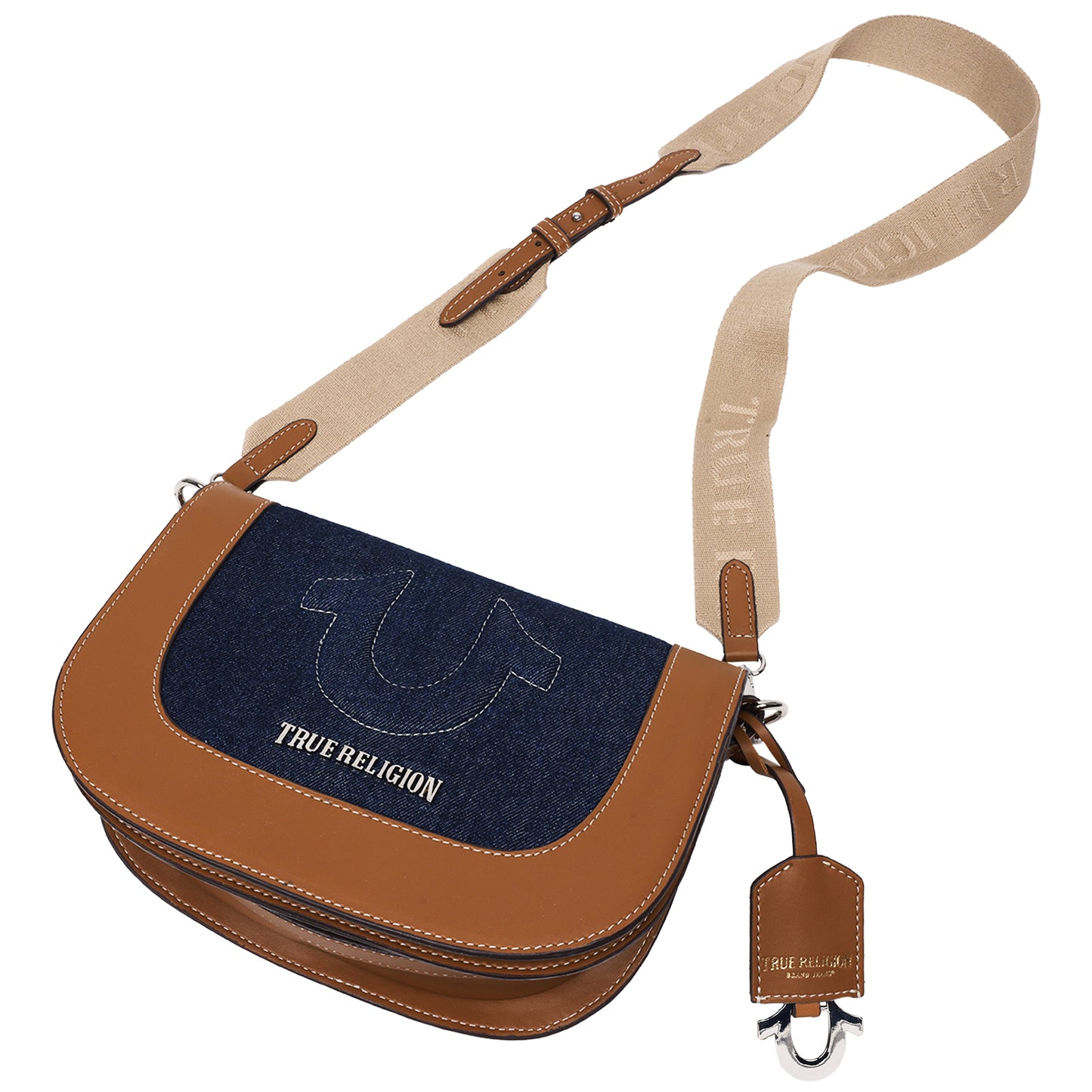 True Religion Denim Raised Horseshoe Crossbody Flap