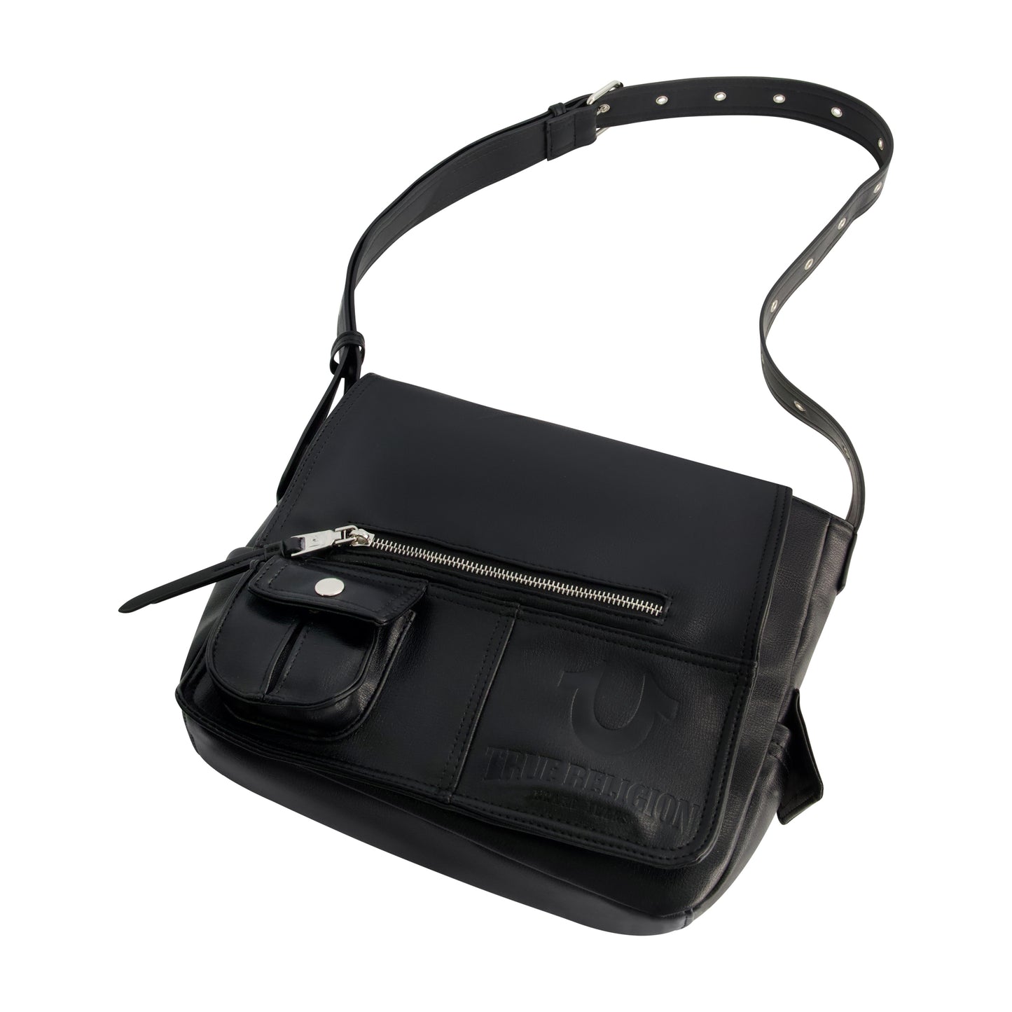 True Religion Classic Messenger Bag, BLACK