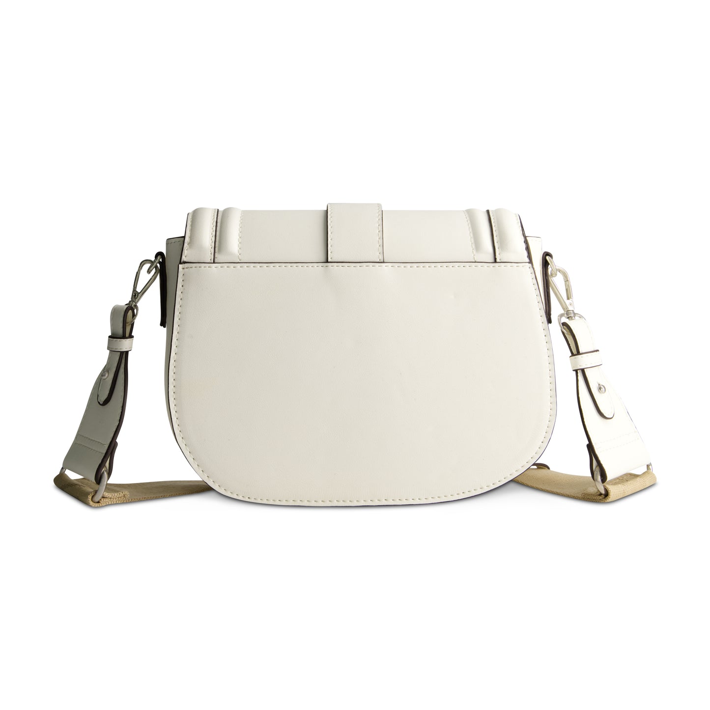True Religion Saddle Bag with Gold Hardware, WHITE