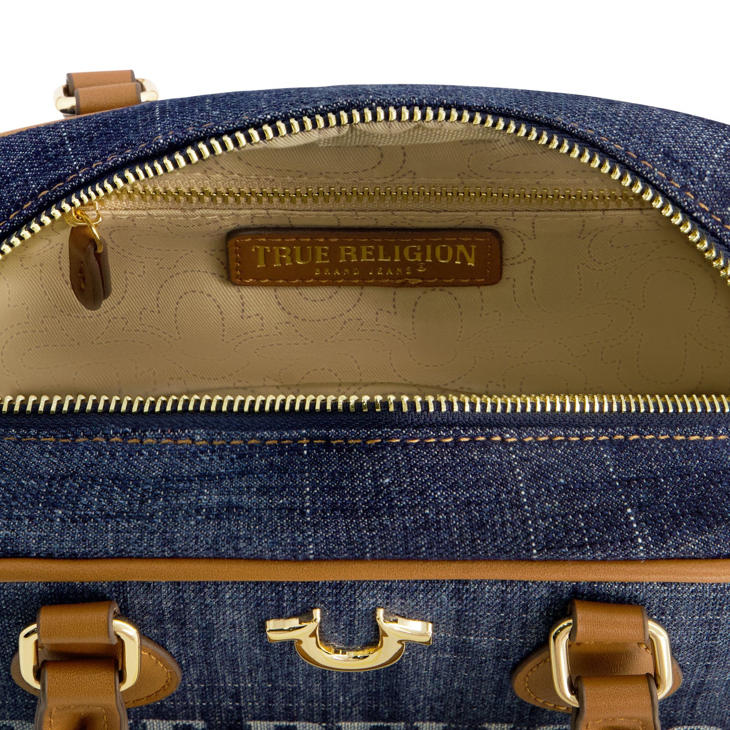 True Religion Denim Logo Mini Satchel Crossbody Bag, DARK DENIM