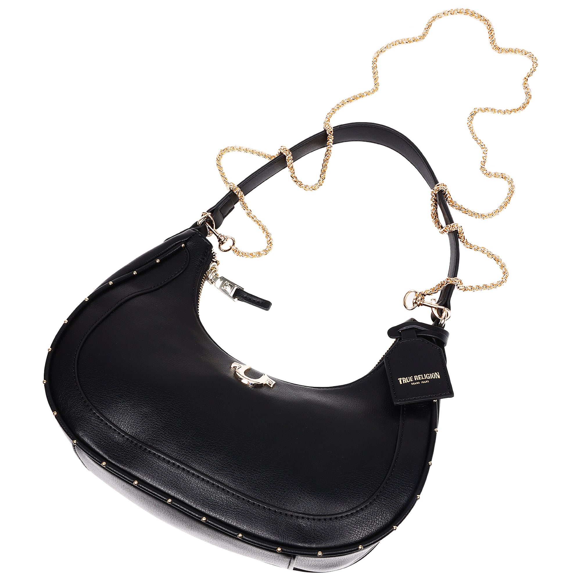 True Religion Zip Top Crescent Hobo Bag