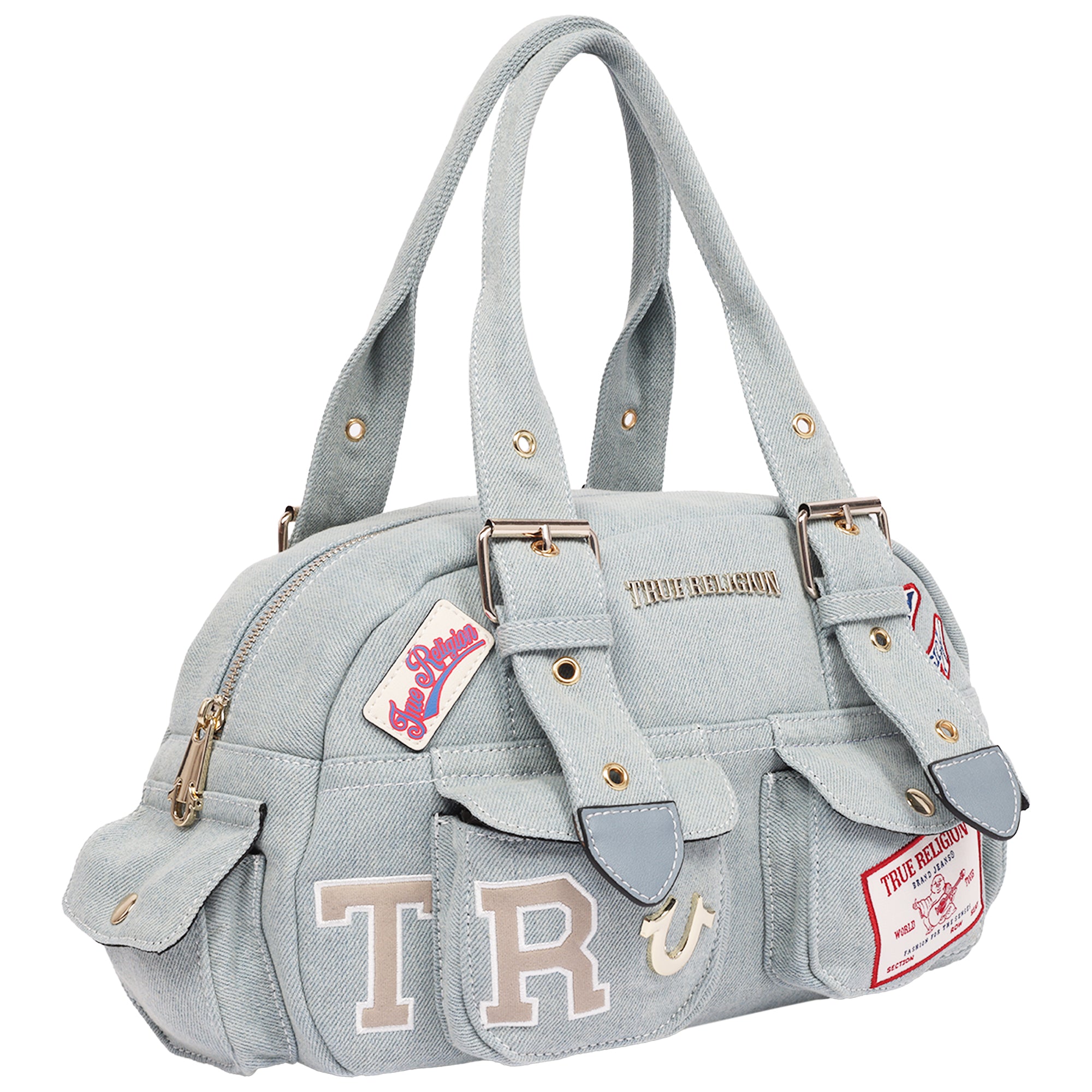 True Religion Multi-Patch Satchel