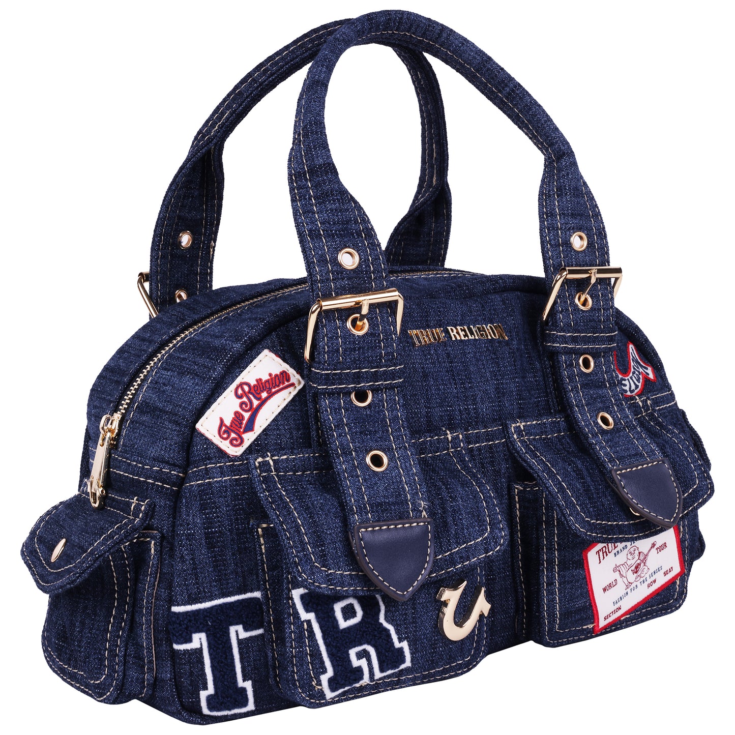 True Religion Multi-Patch Satchel