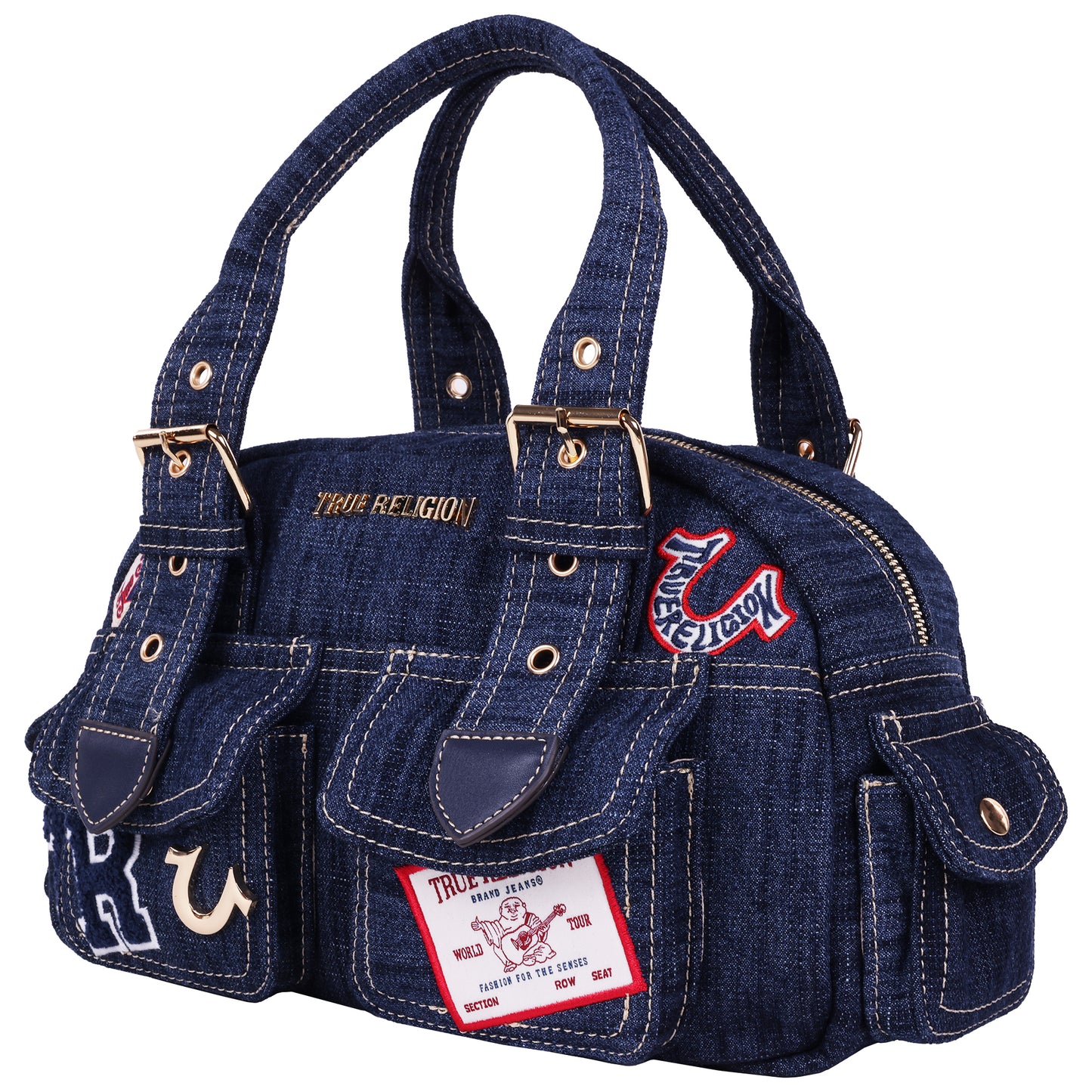 True Religion Multi-Patch Satchel