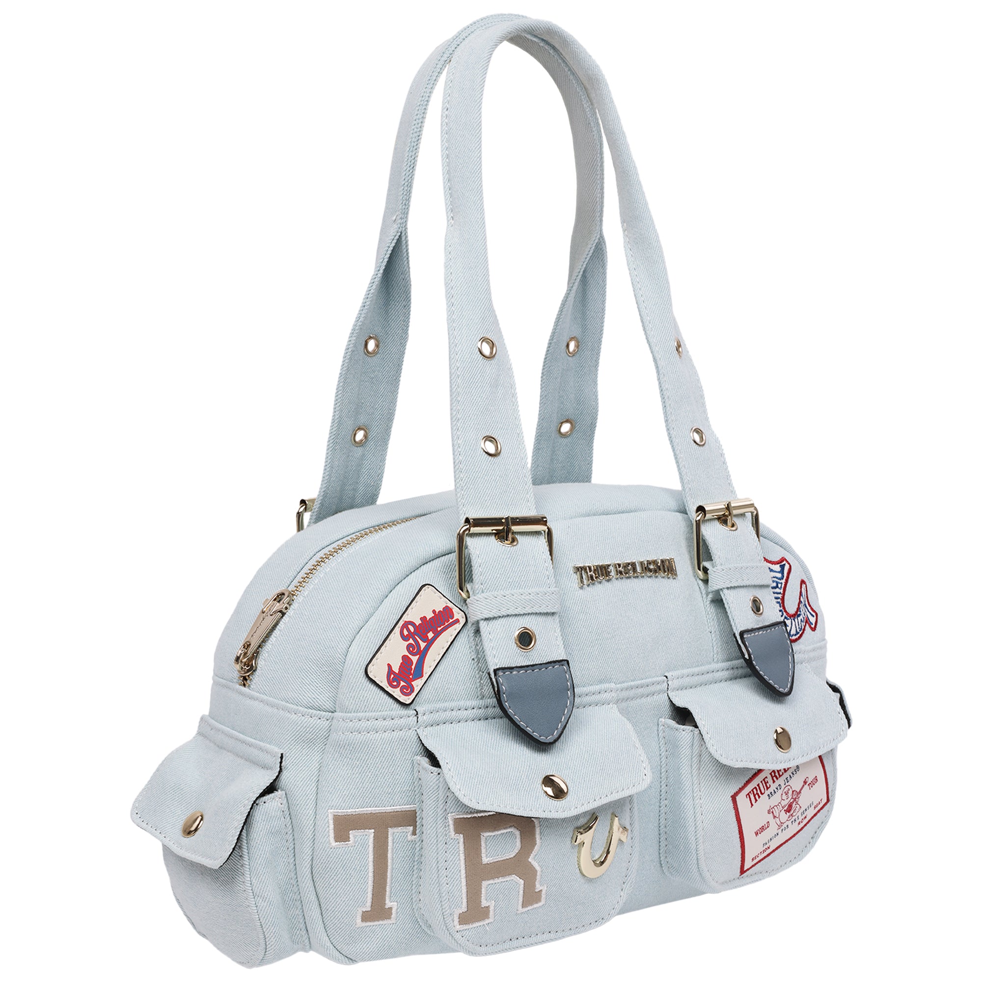 True Religion Multi-Patch Satchel