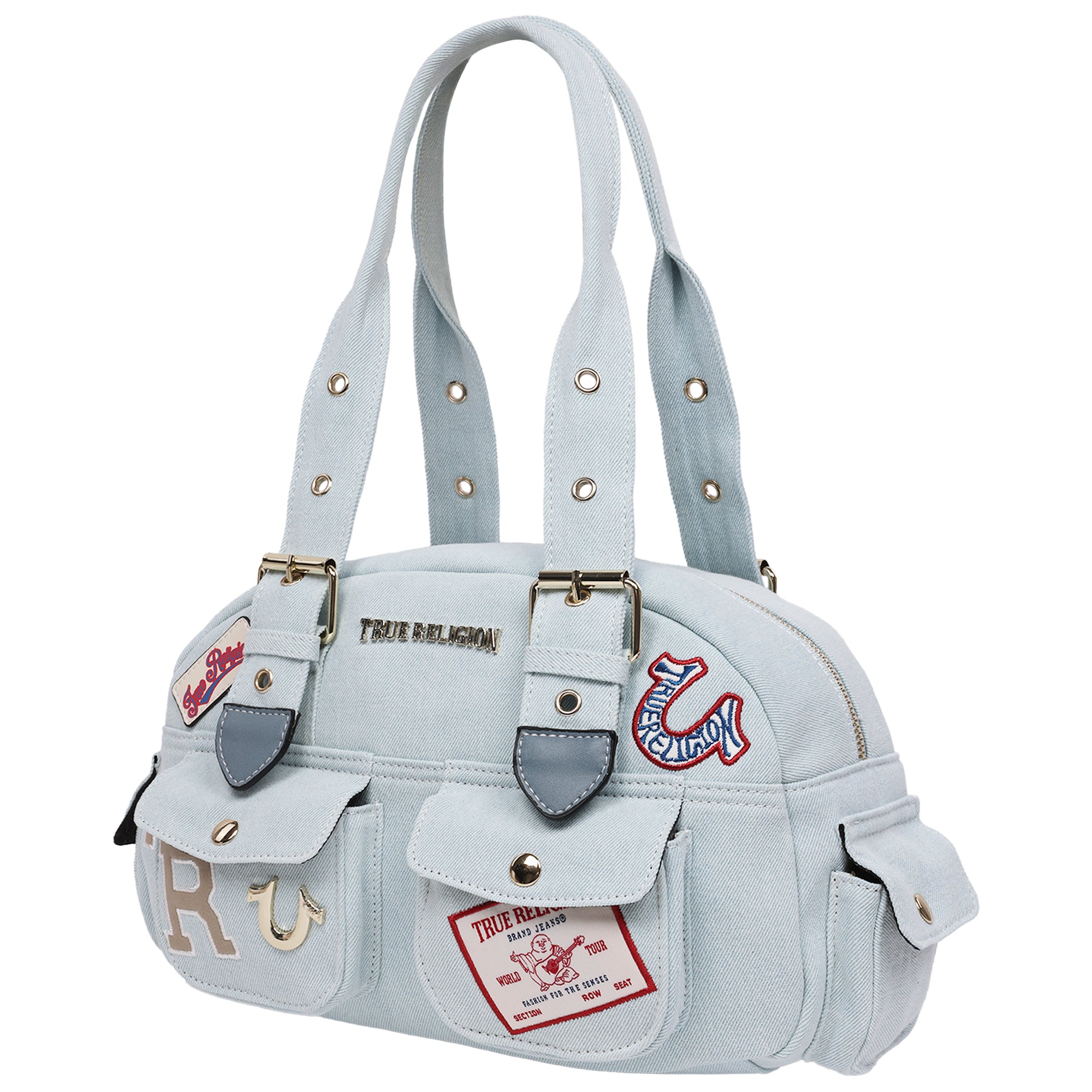 True Religion Multi-Patch Satchel