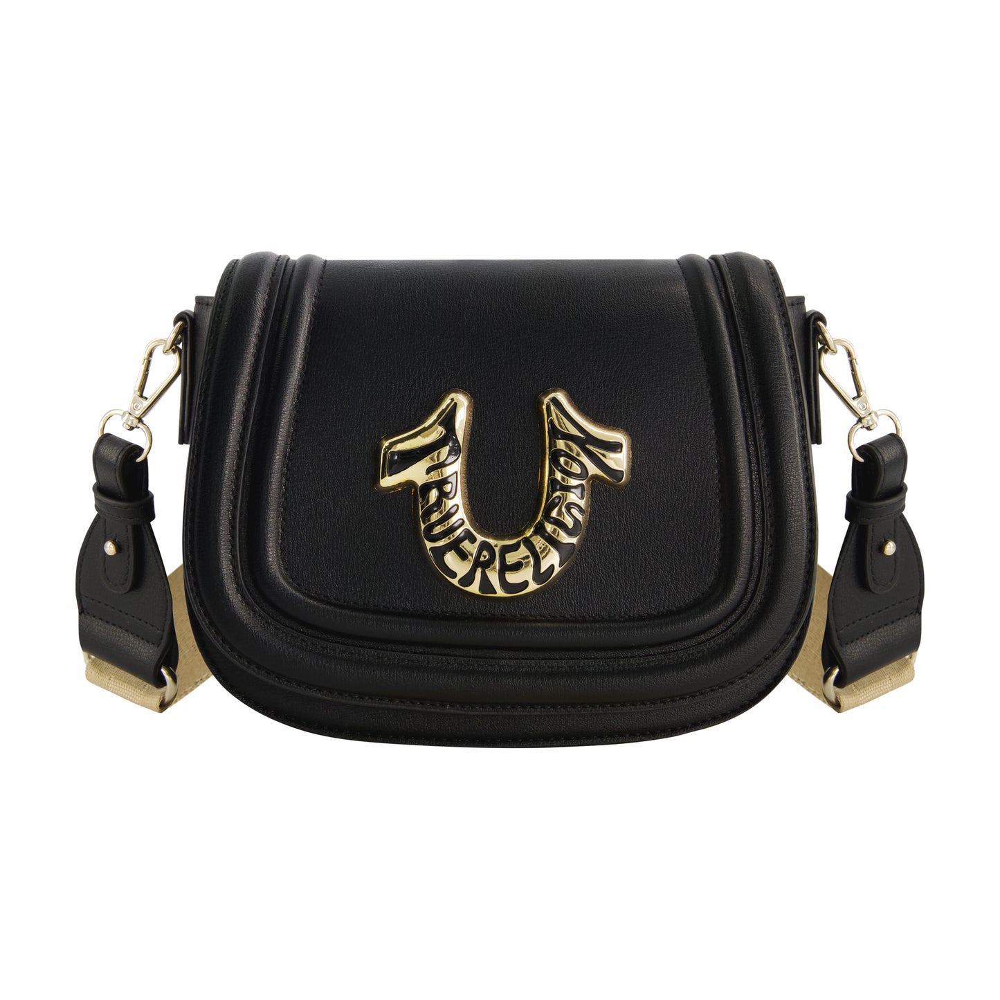 True Religion Women's Crossbody Bag with Branded Logo Detail, BLACK