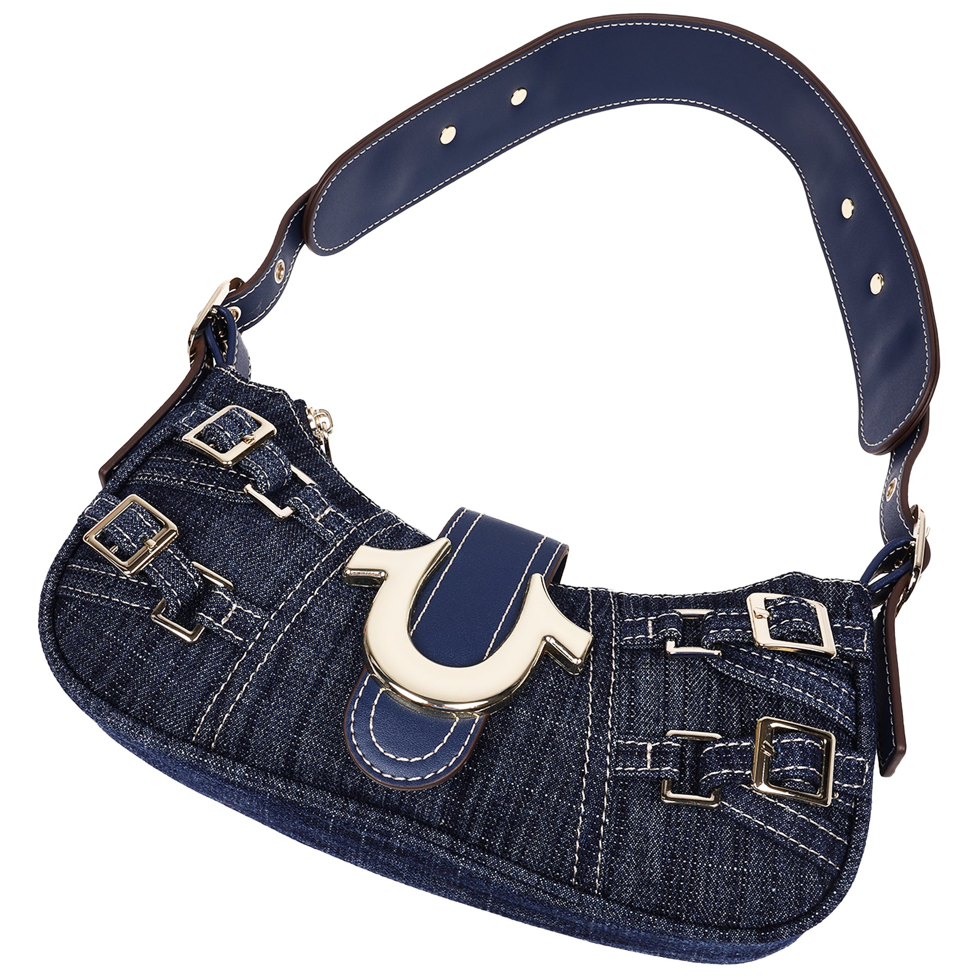 True Religion Multi-Strap Denim Shoulder Bag
