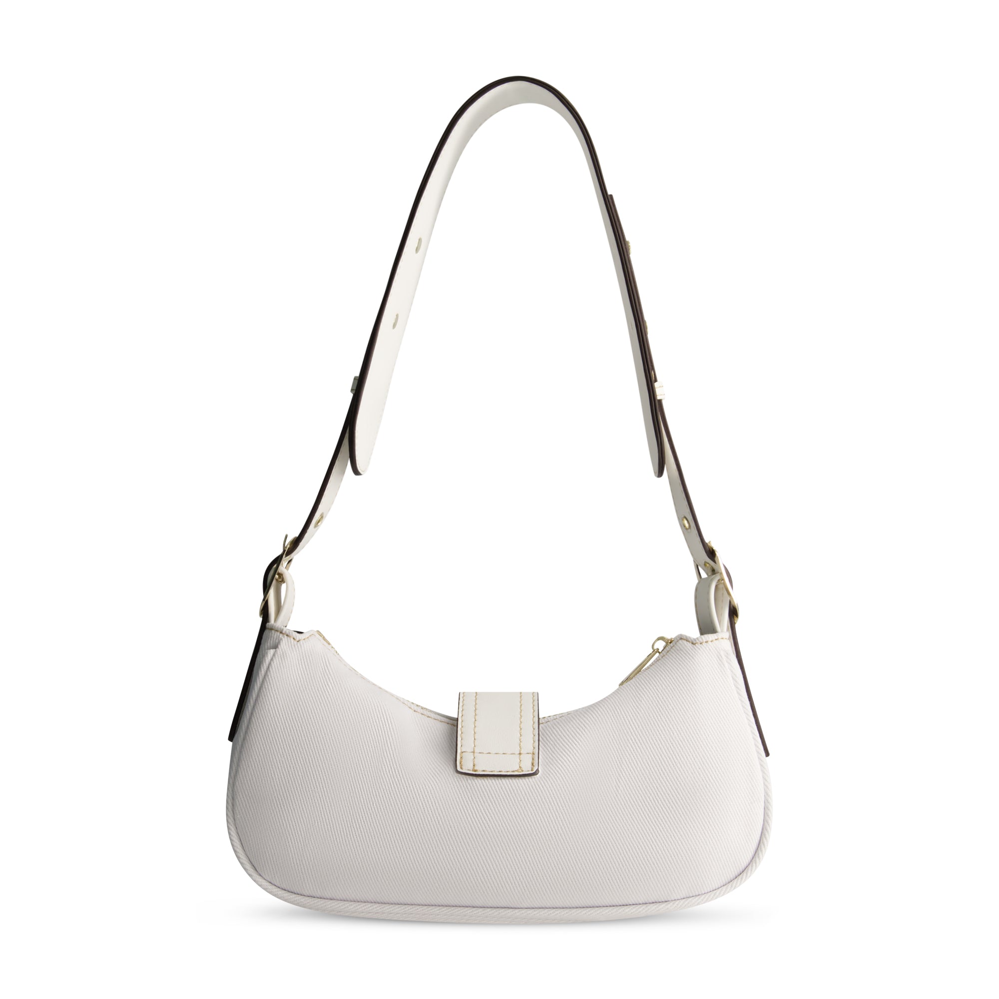 True Religion Multi-Strap Denim Shoulder Bag, WHITE