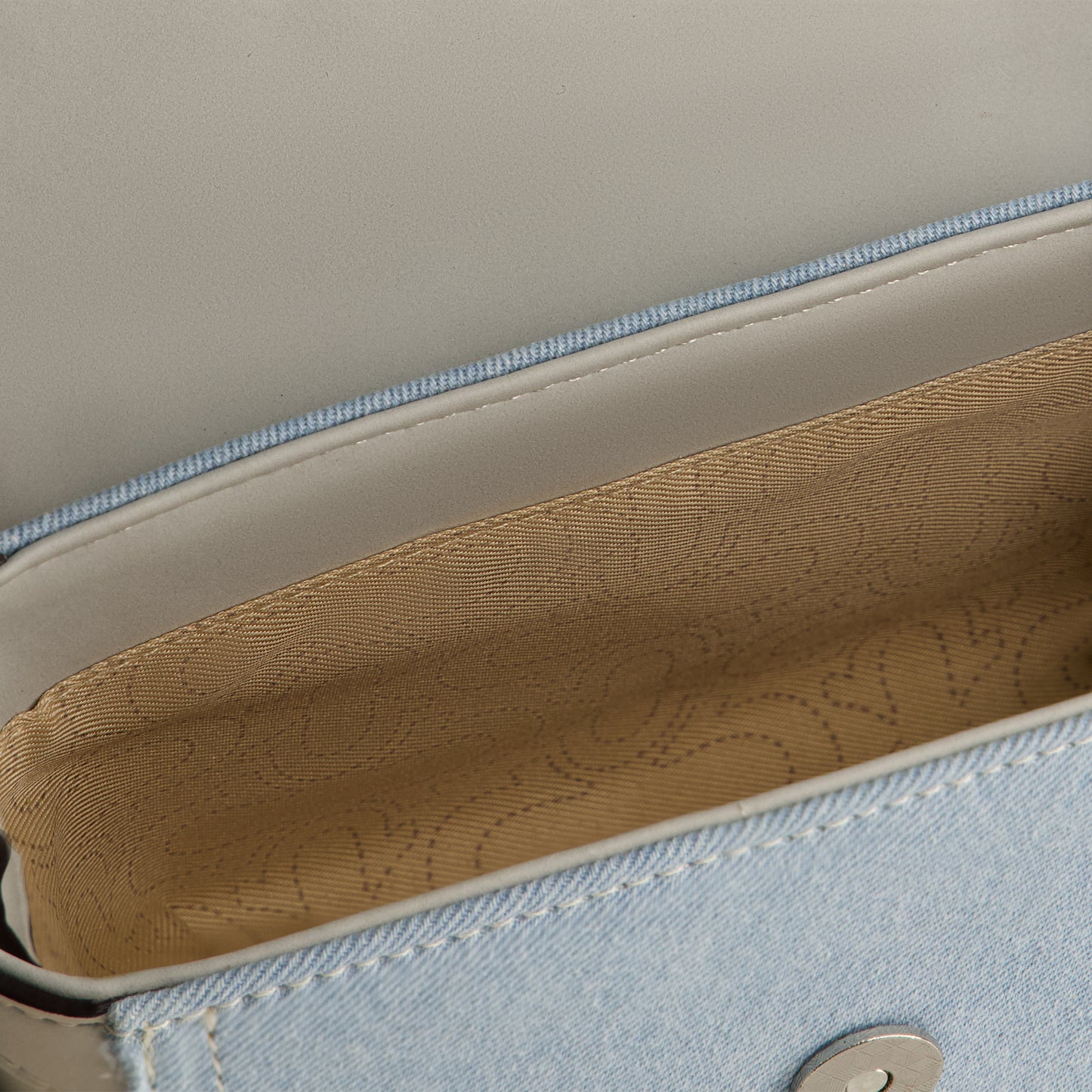 True Religion Mini Flap Crossbody Bag with Iconic U-Logo, LIGHT BLUE