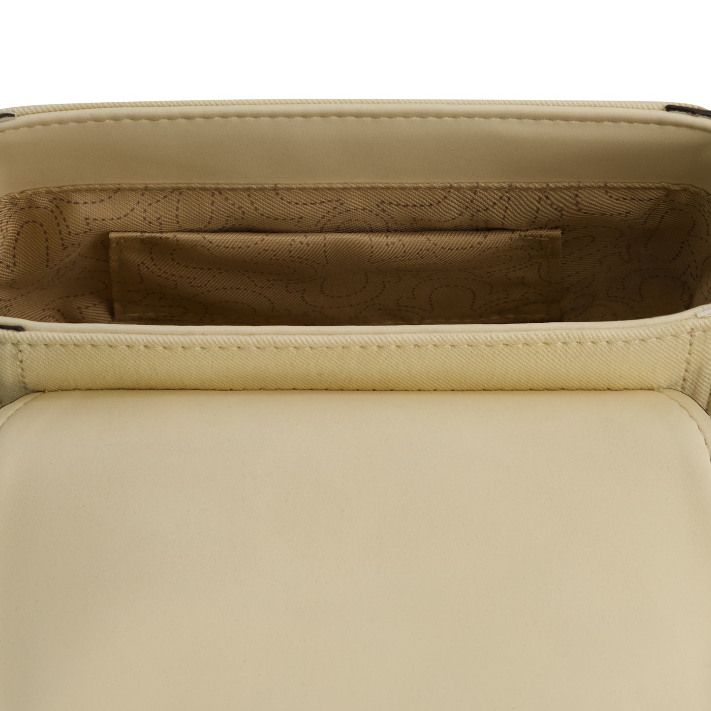 True Religion Mini Flap Crossbody Bag with Iconic U-Logo, BEIGE