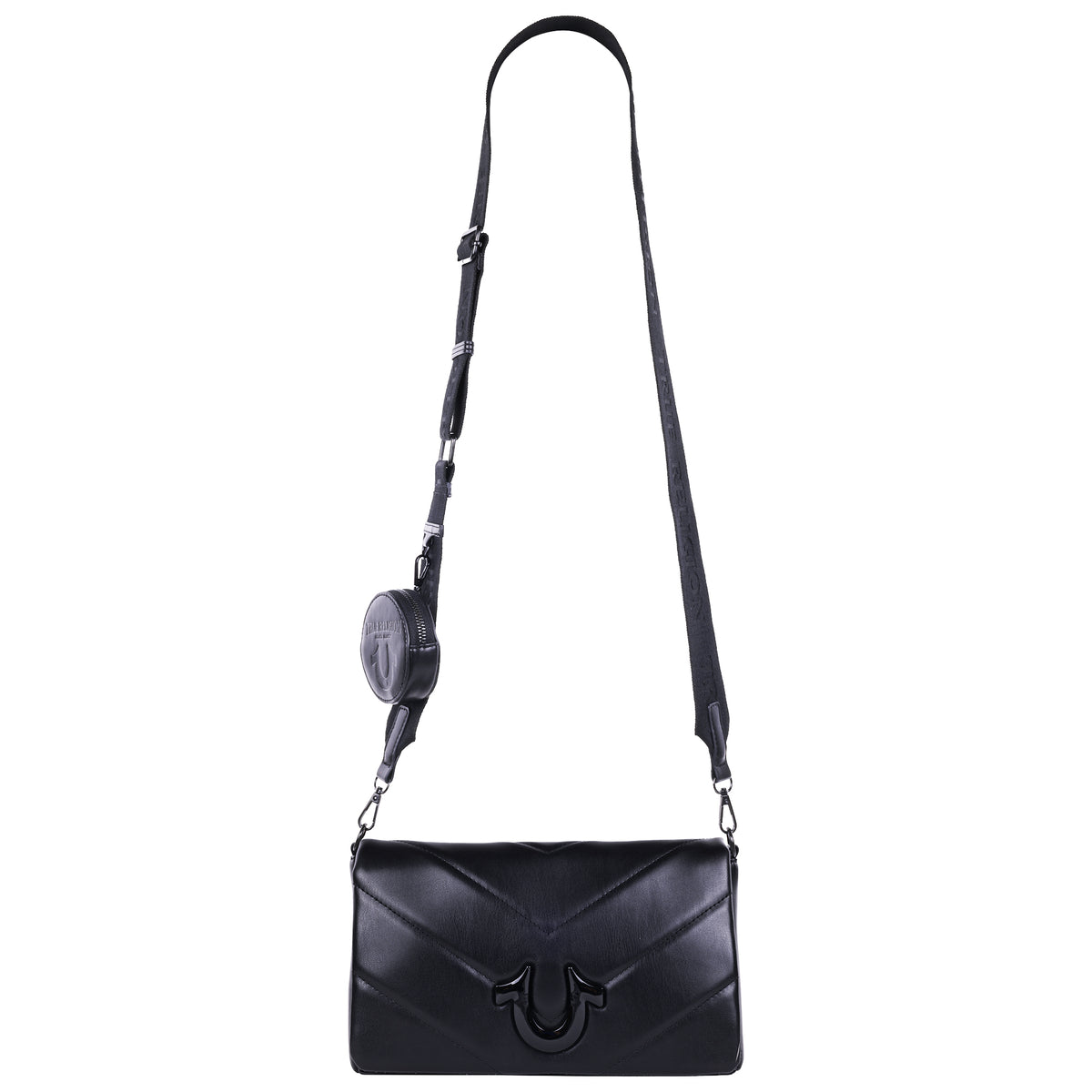 True Religion Quilted Flap Crossbody with Removable Pouch
