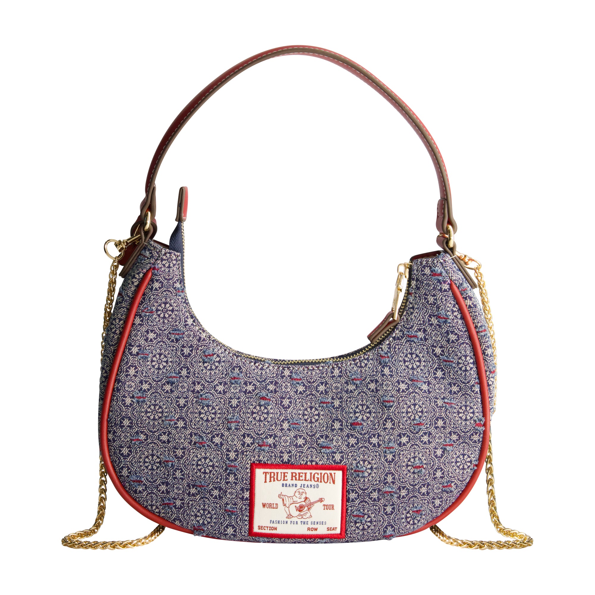 True Religion Striped Denim Small Hobo