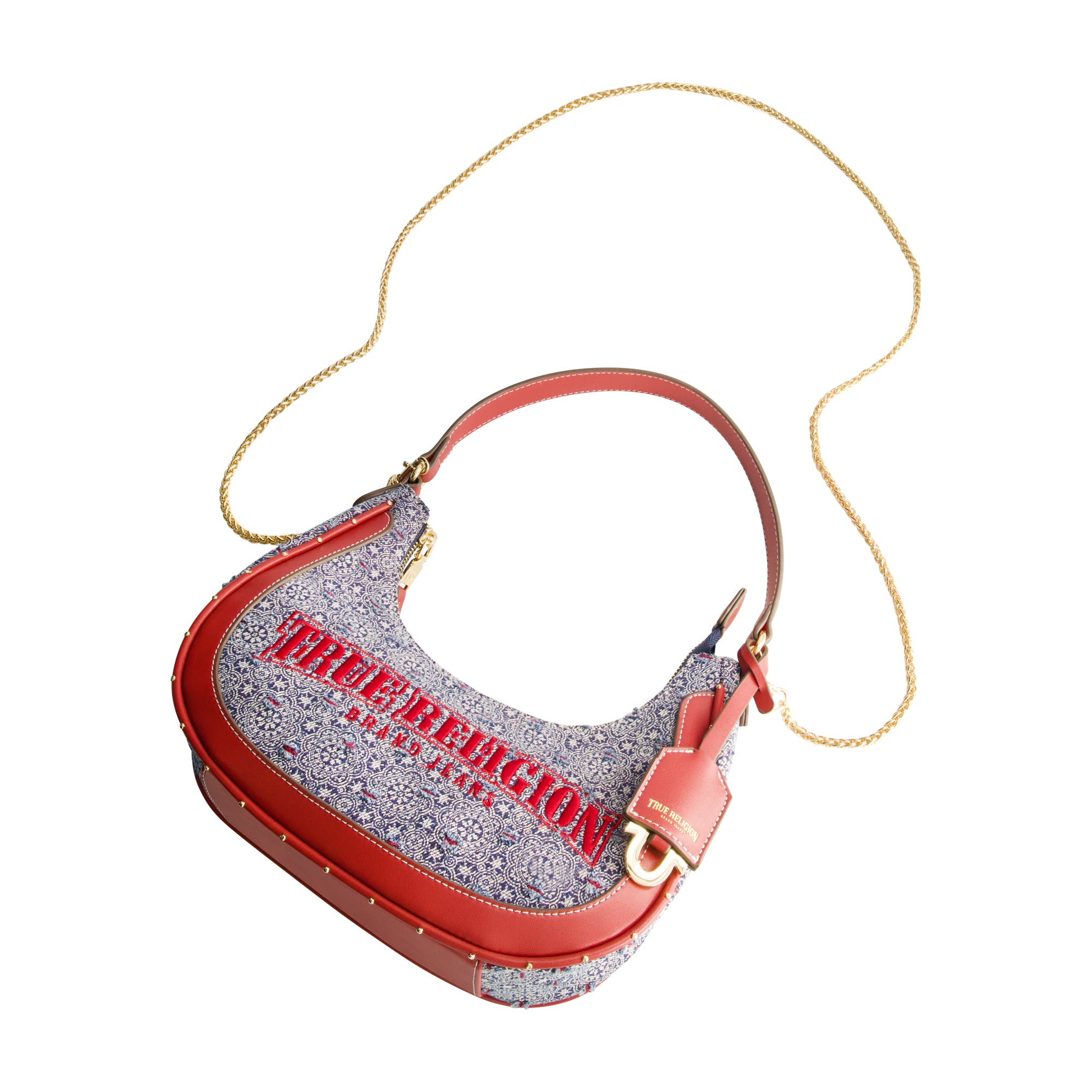 True Religion Striped Denim Small Hobo