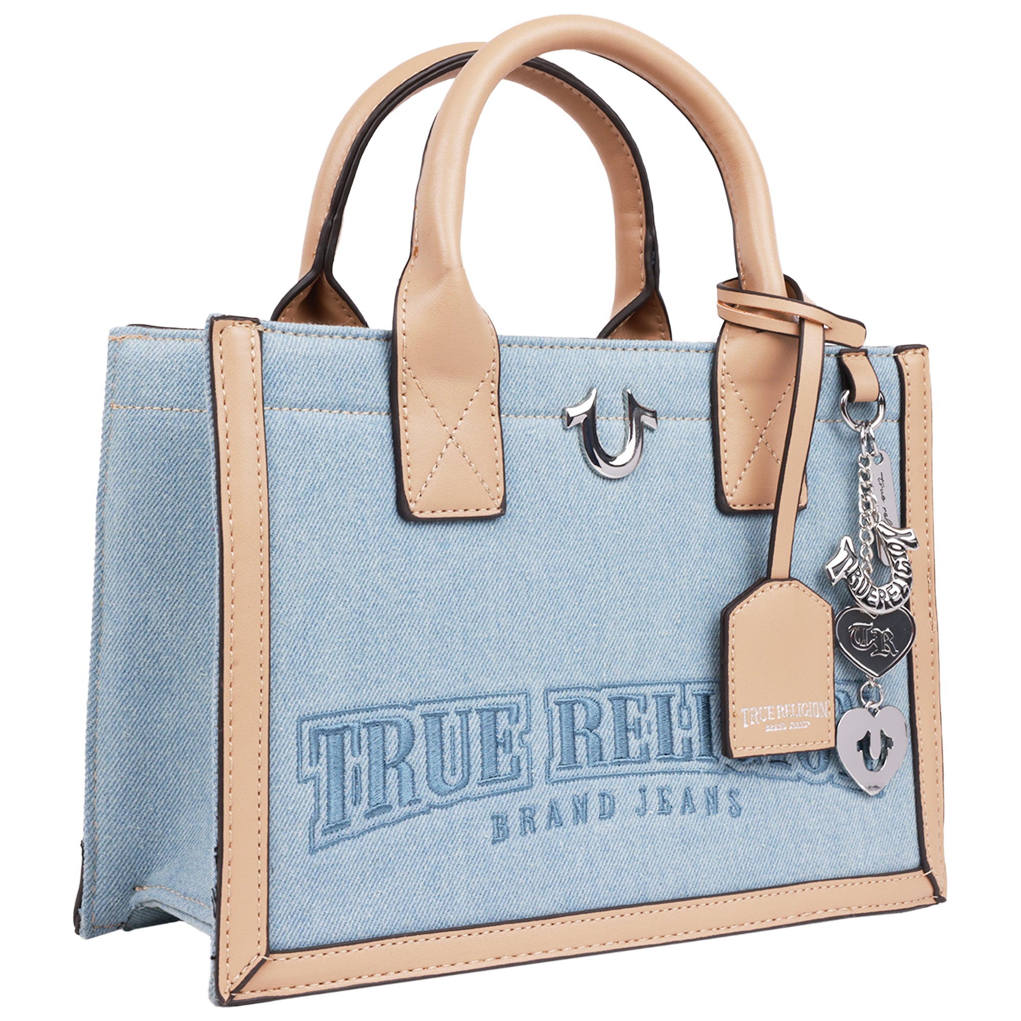 True Religion Bombe Logo Denim Tote