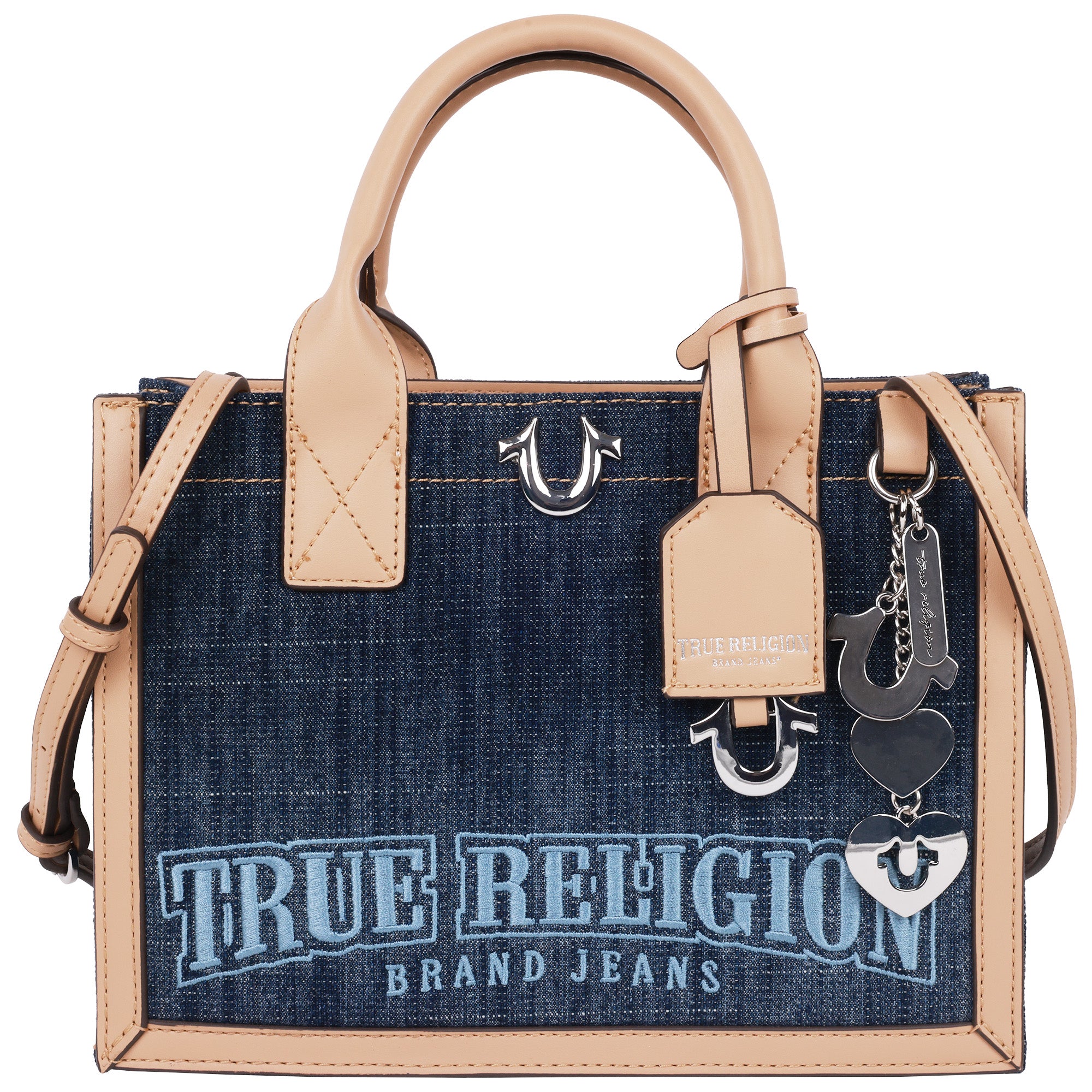 True Religion Bombe Logo Denim Tote