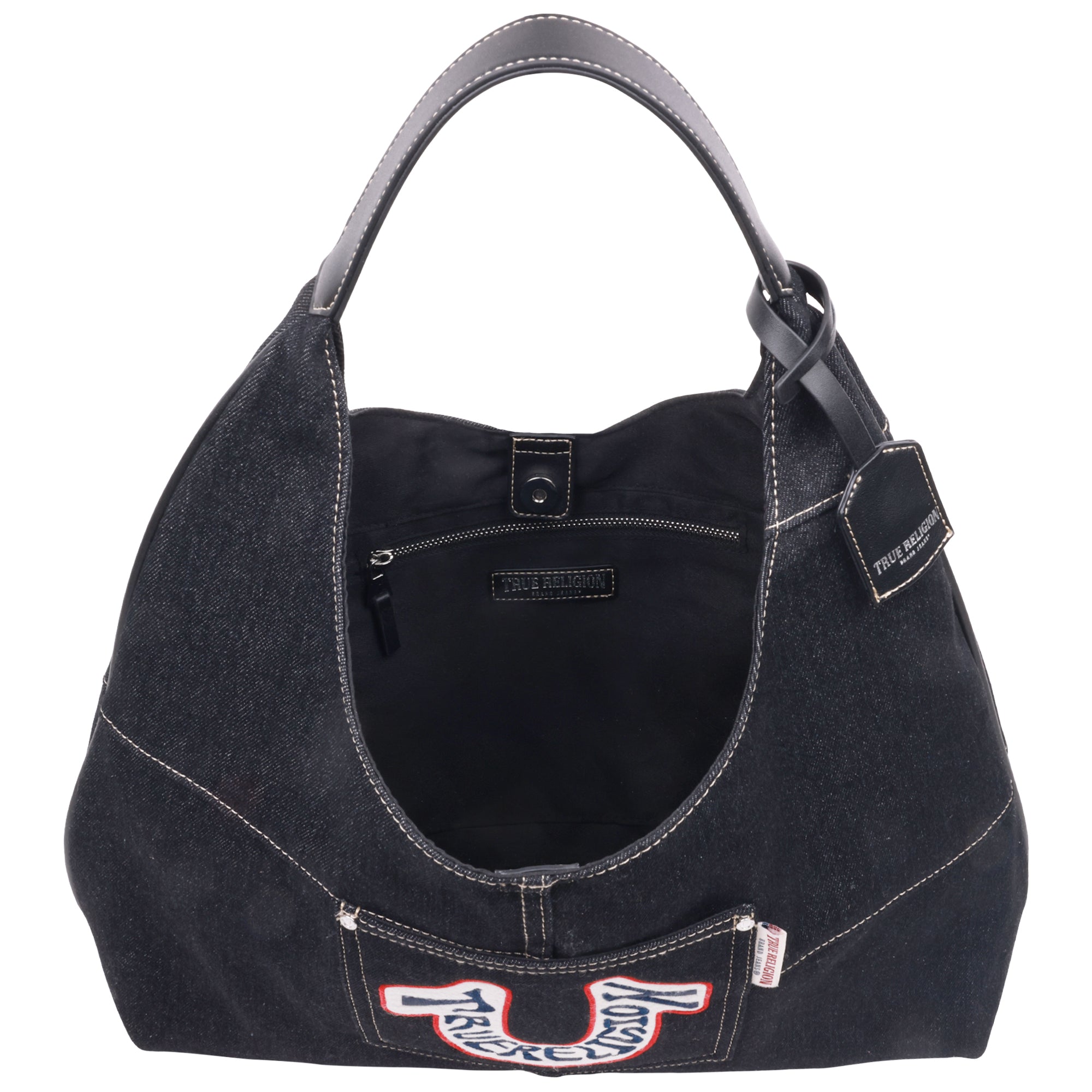 True Religion Retro Logo Denim Hobo Bag