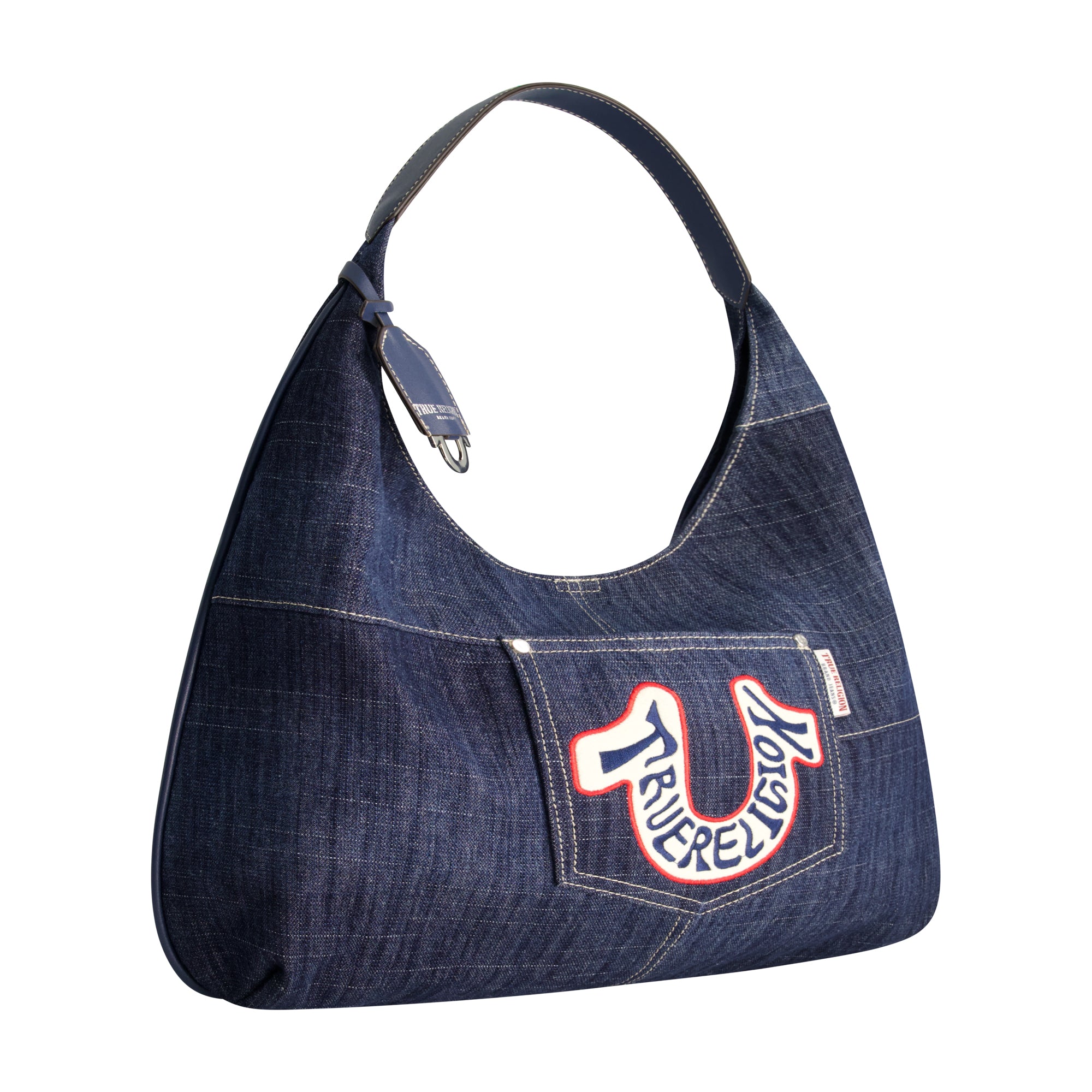 True Religion Retro Logo Denim Hobo Bag