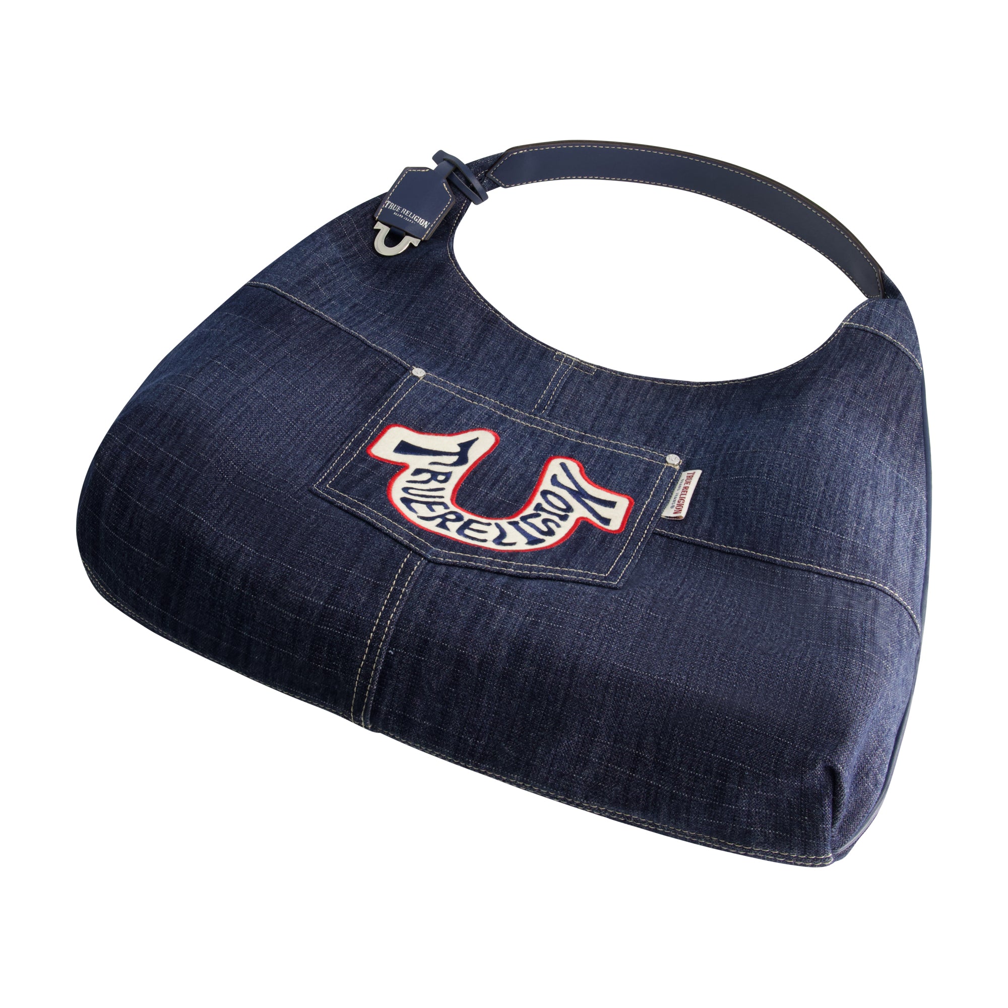 True Religion Retro Logo Denim Hobo Bag