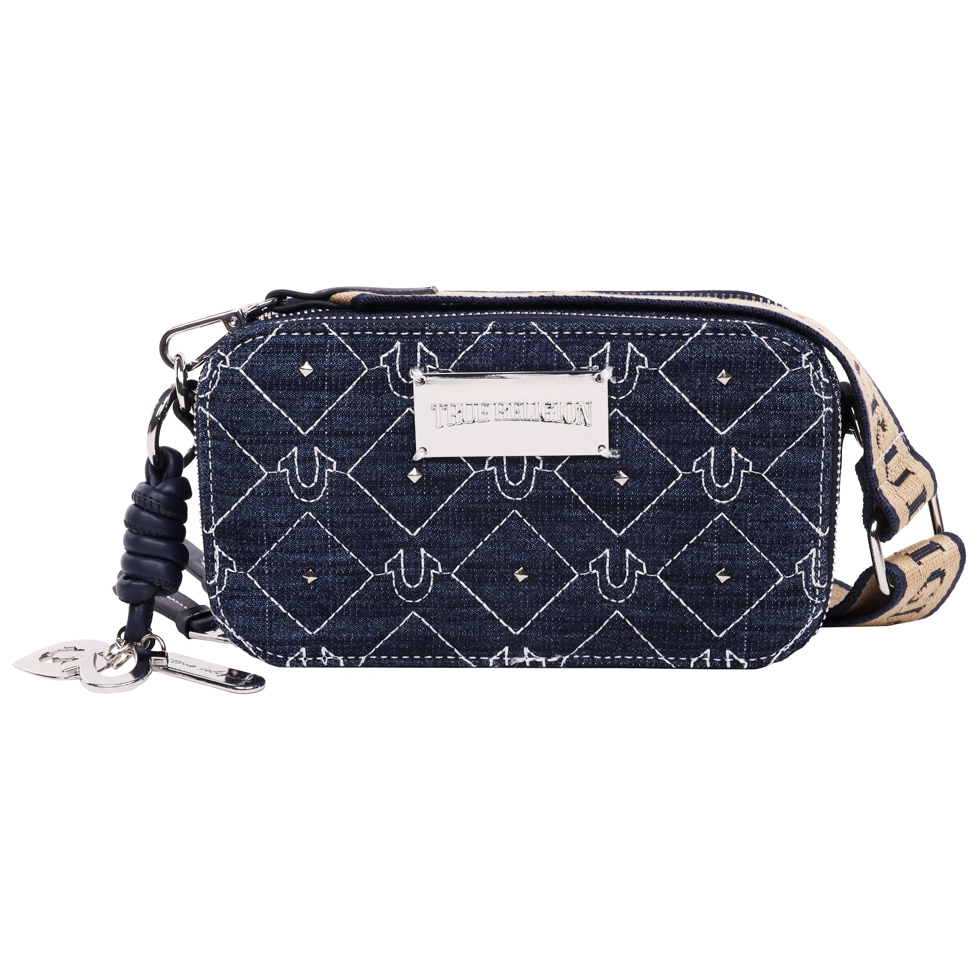 True Religion Studded Denim Camera Bag
