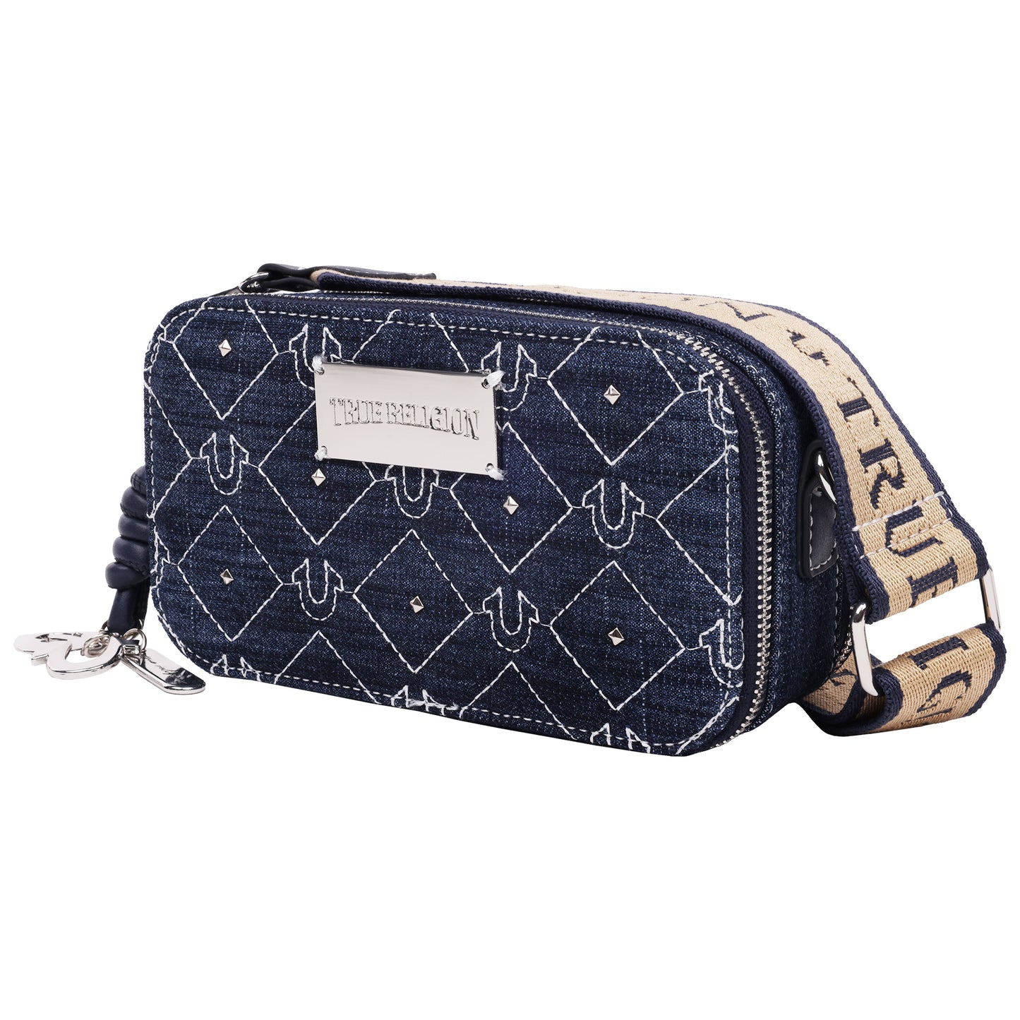 True Religion Studded Denim Camera Bag