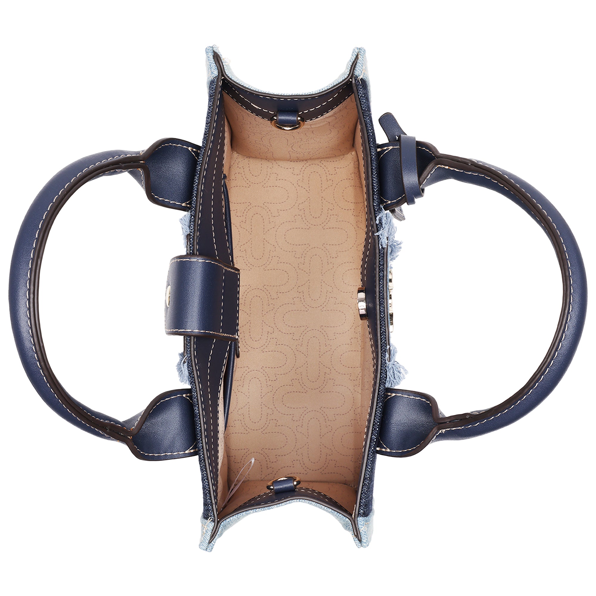 True Religion Frayed Denim Modern Tote with Removable Strap