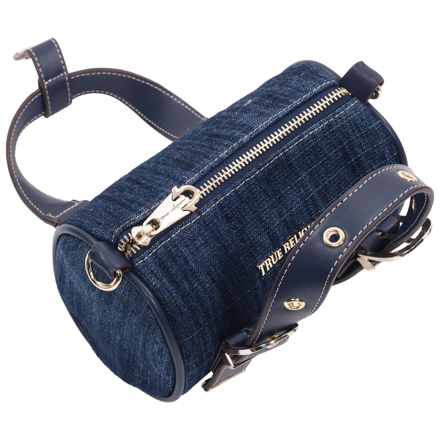 True Religion Denim Buckle Strap Mini Satchel