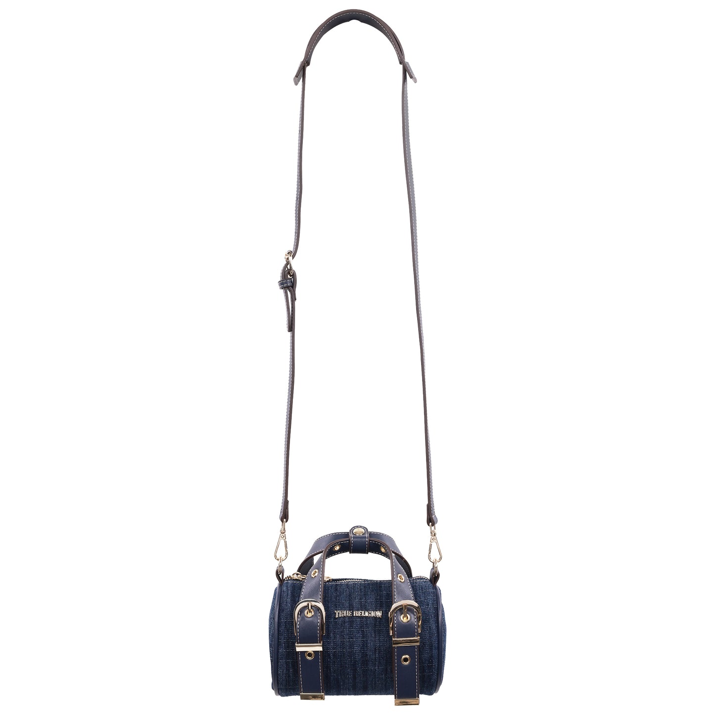 True Religion Denim Buckle Strap Mini Satchel