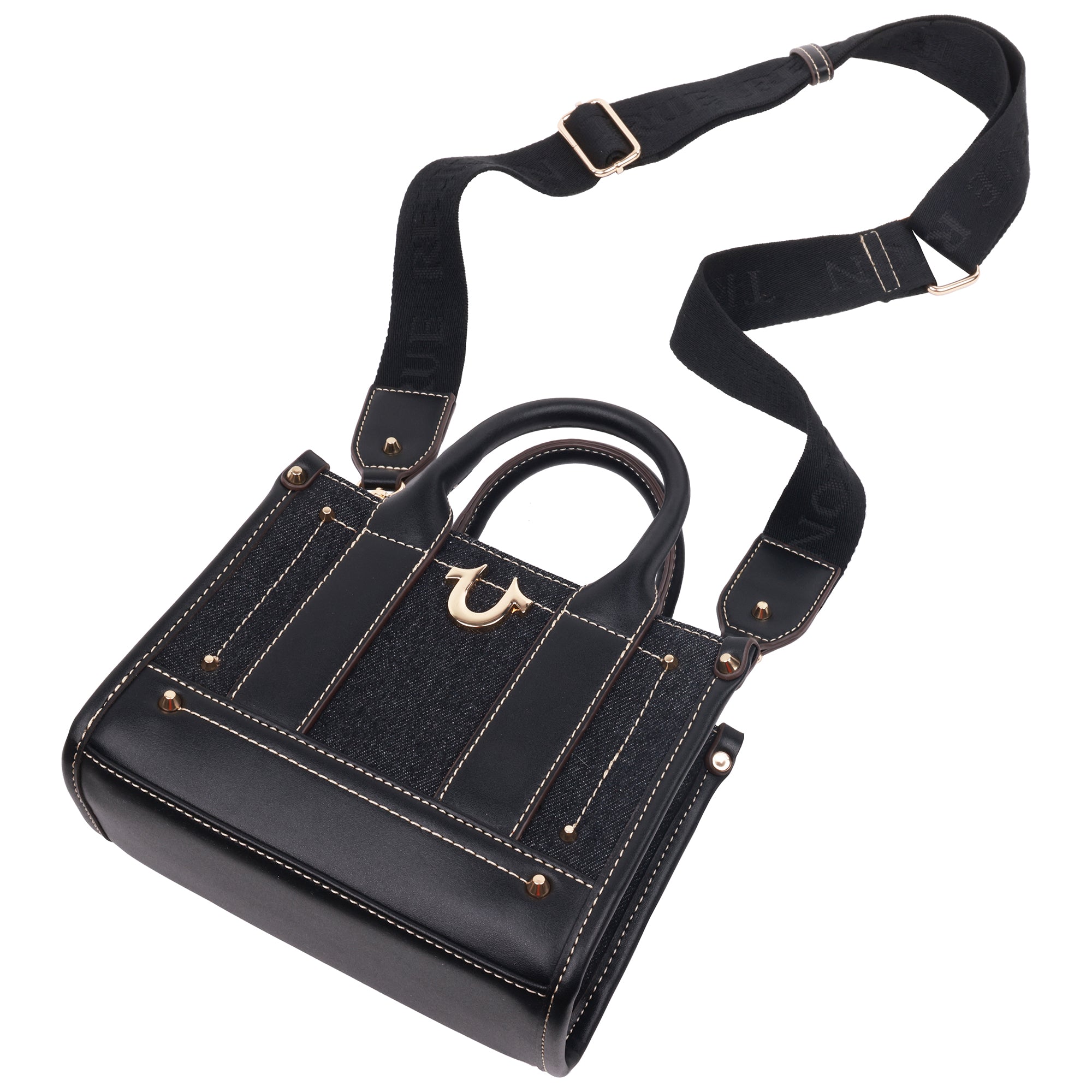 True Religion Denim Logo Strap Mini Tote