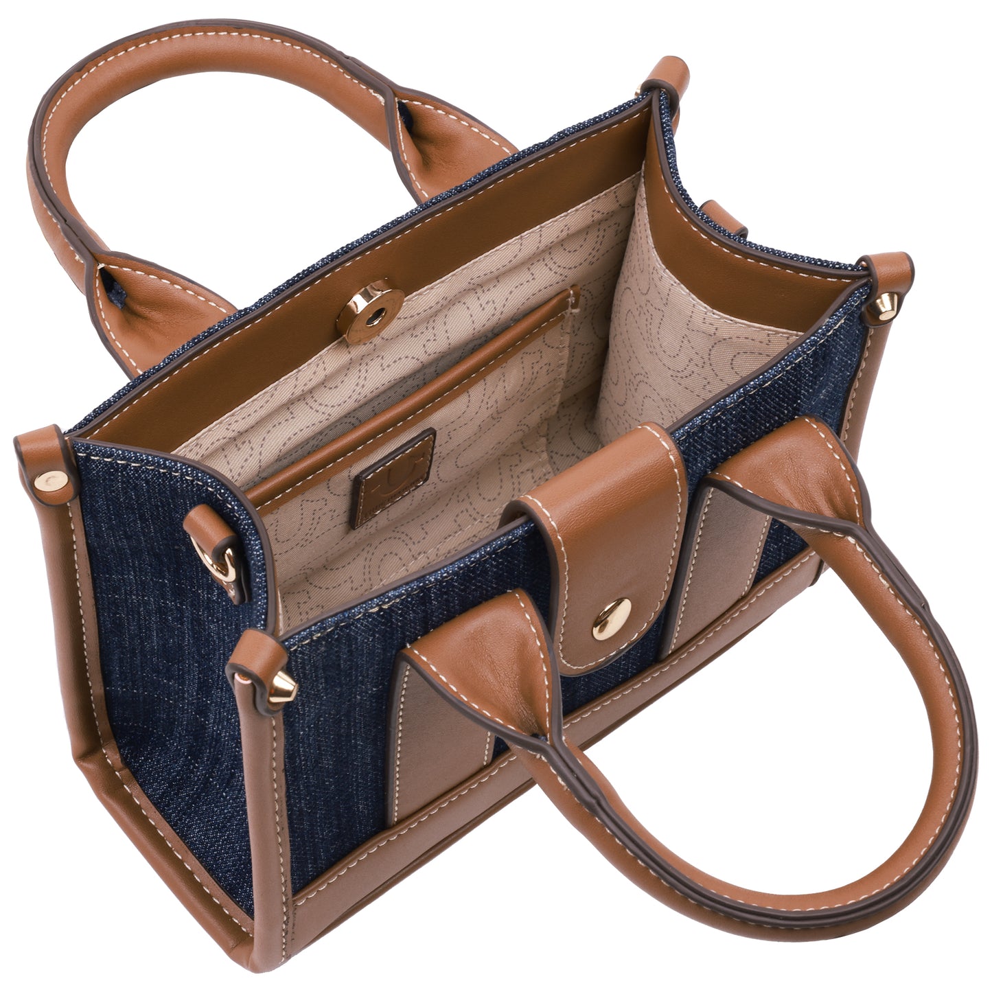 True Religion Denim Logo Strap Mini Tote
