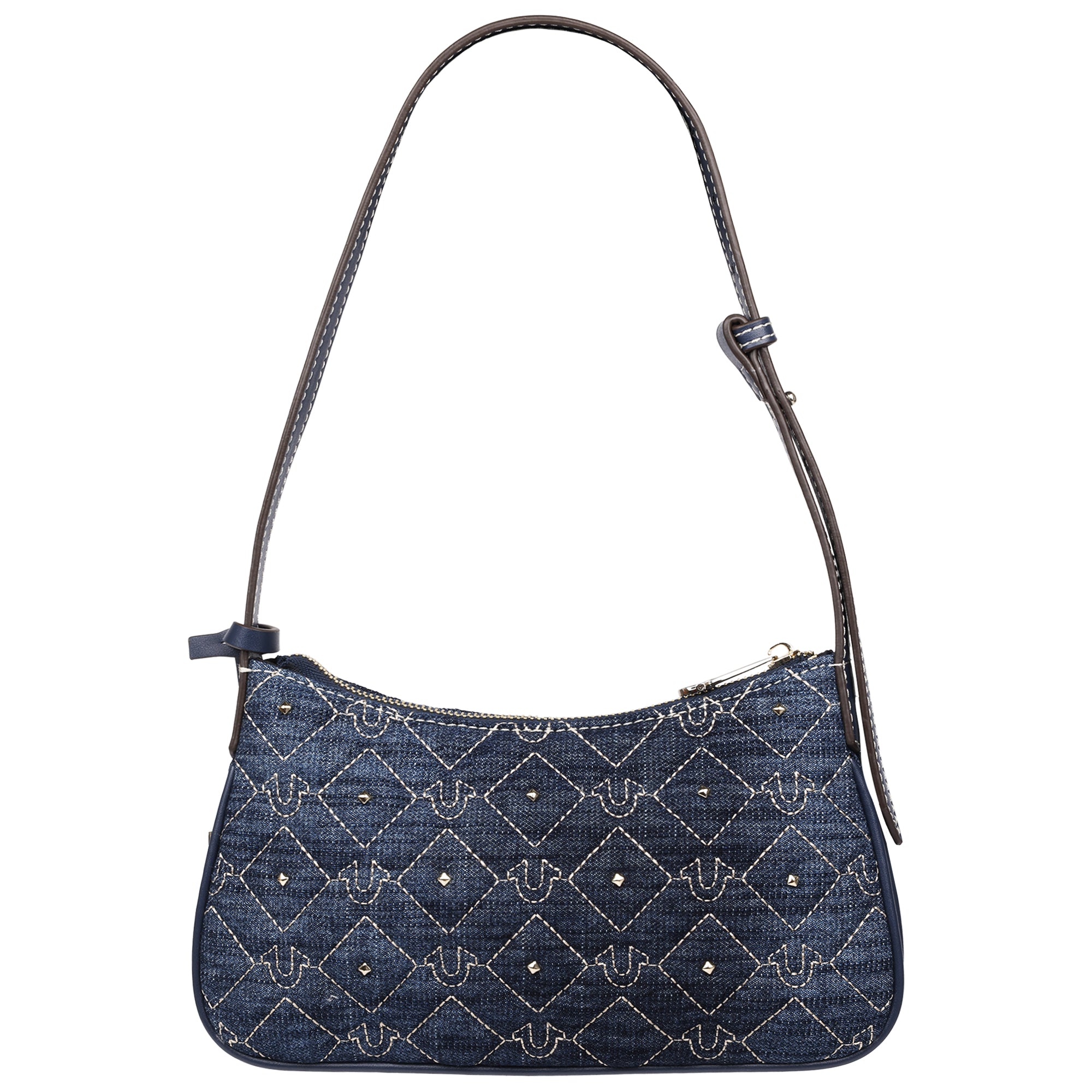 True Religion Studded Denim Shoulder Bag