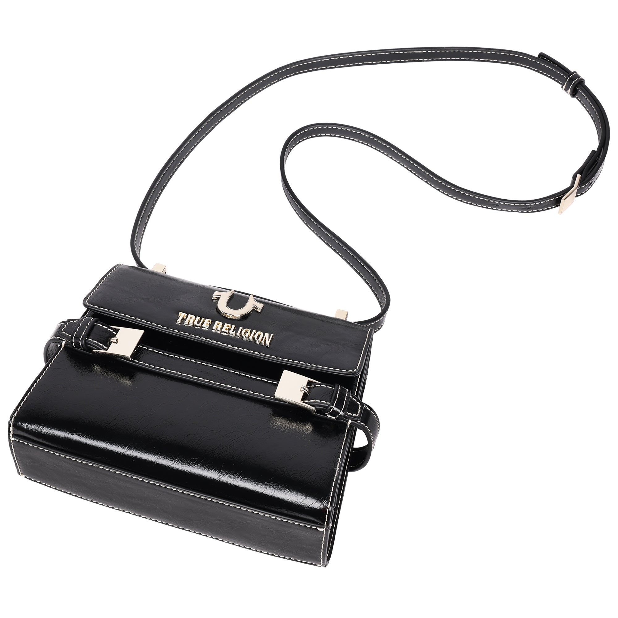 True Religion Buckle Tab Flap Bag
