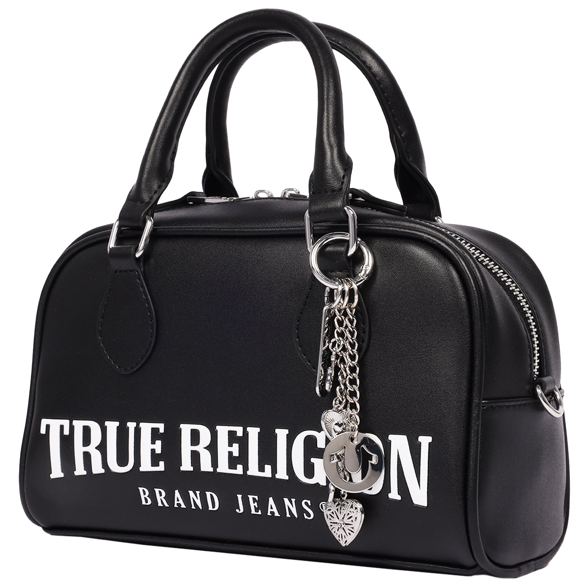 True Religion Bombe Logo Satchel with Charm
