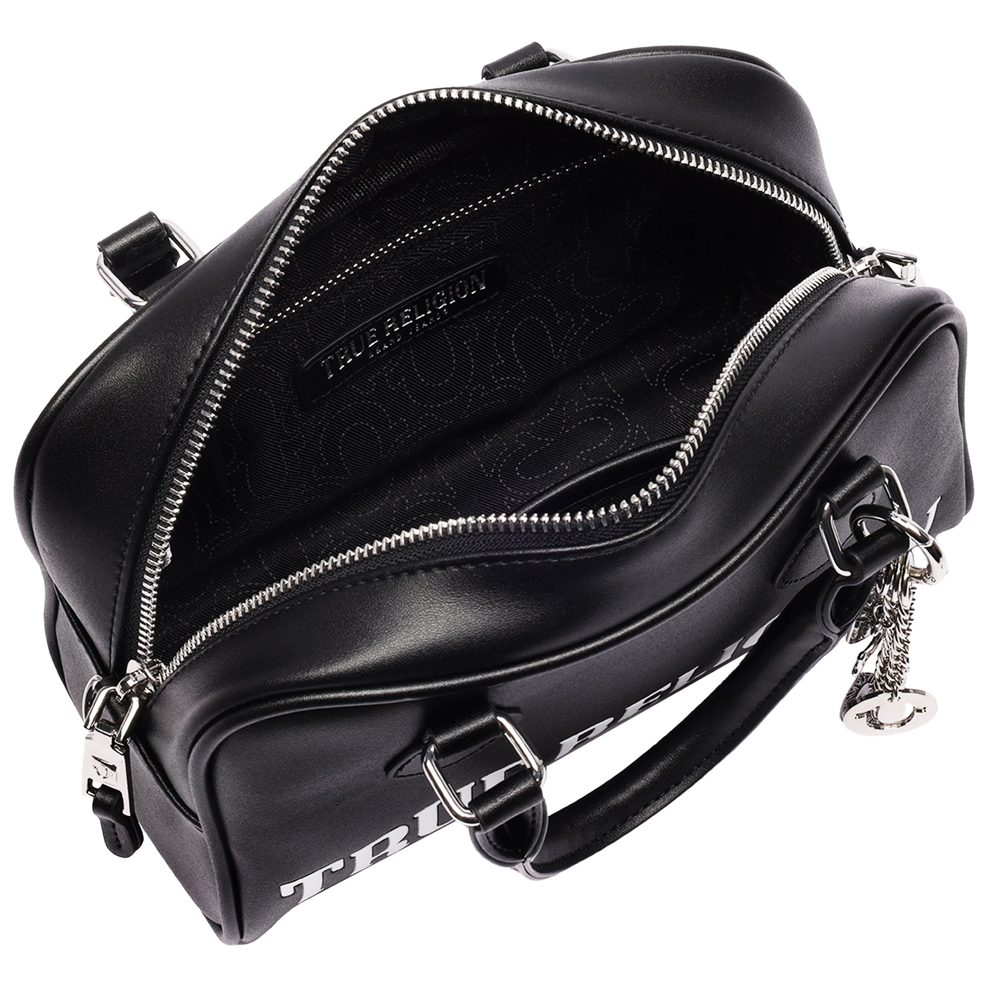 True Religion Bombe Logo Satchel with Charm