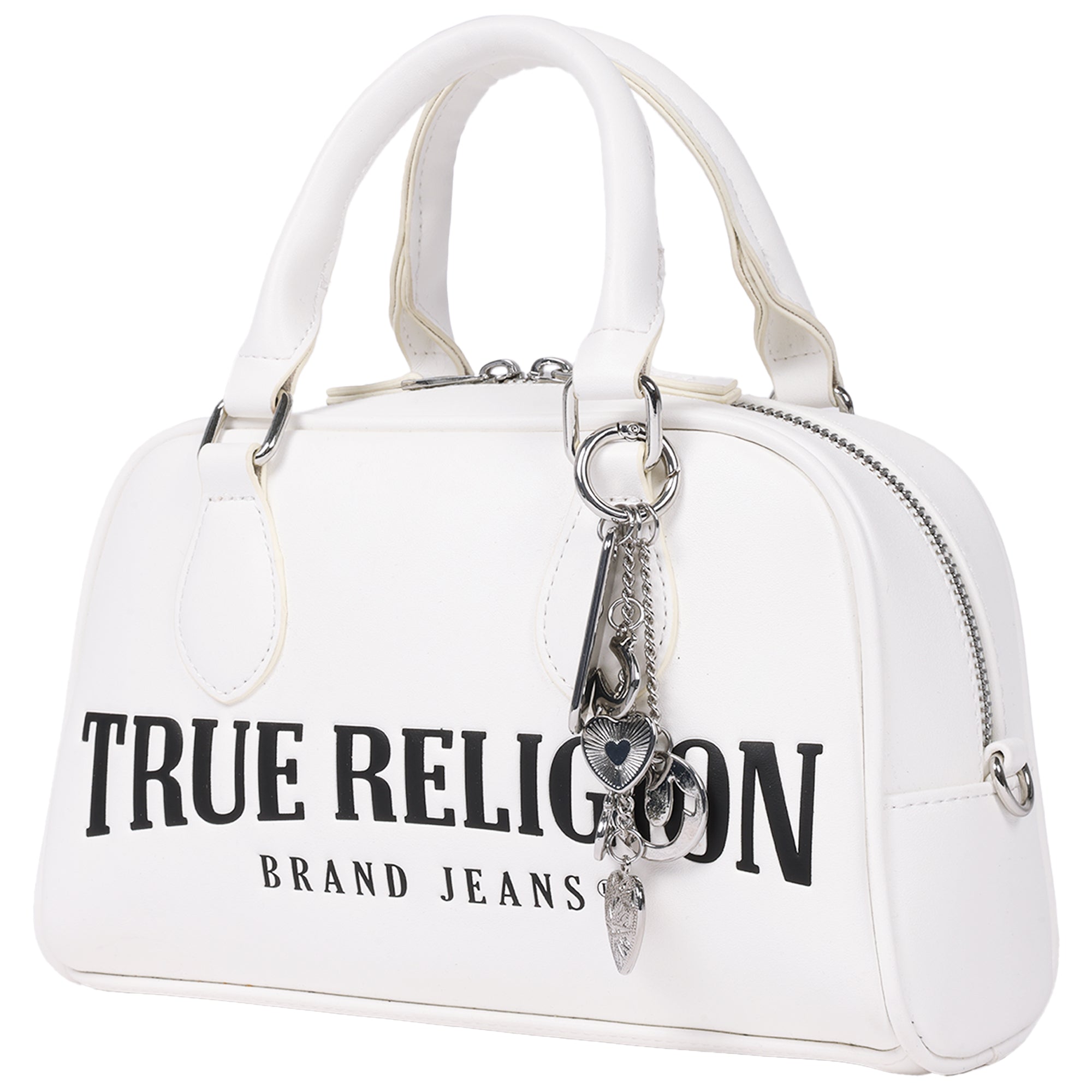 True Religion Bombe Logo Satchel with Charm