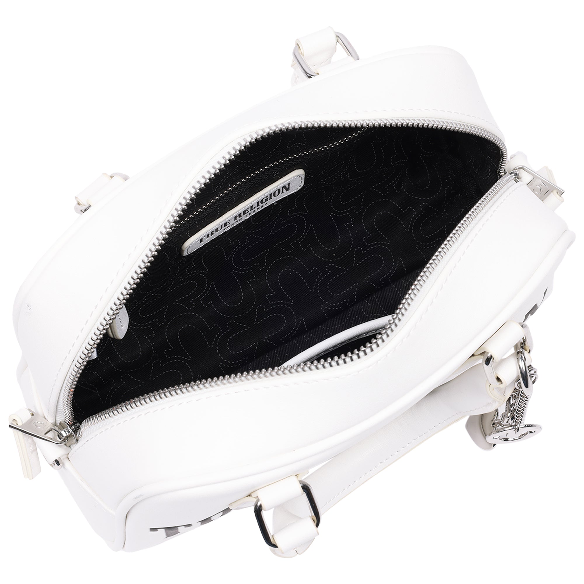 True Religion Bombe Logo Satchel with Charm
