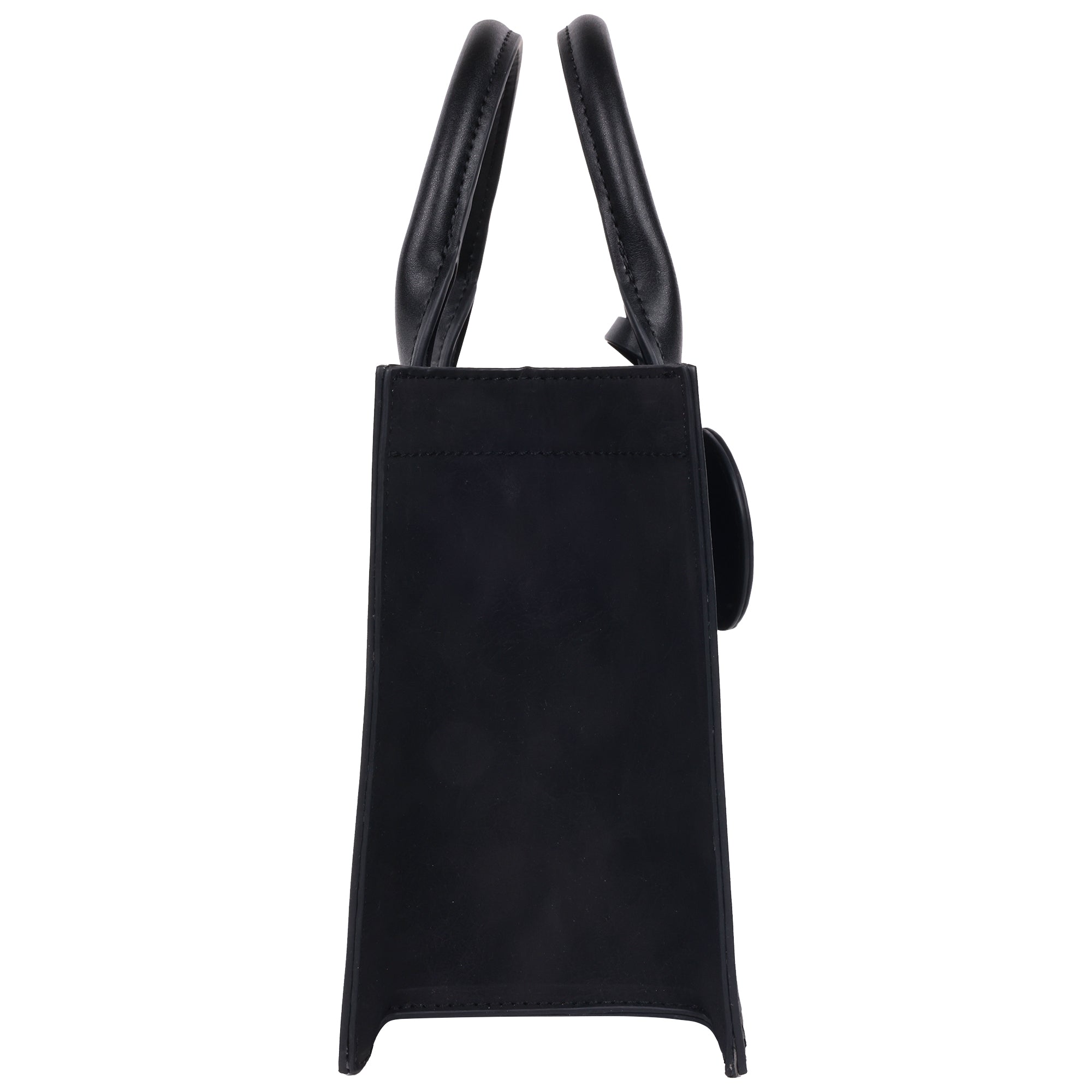 True Religion Suede PU Box Tote with Logo Tag