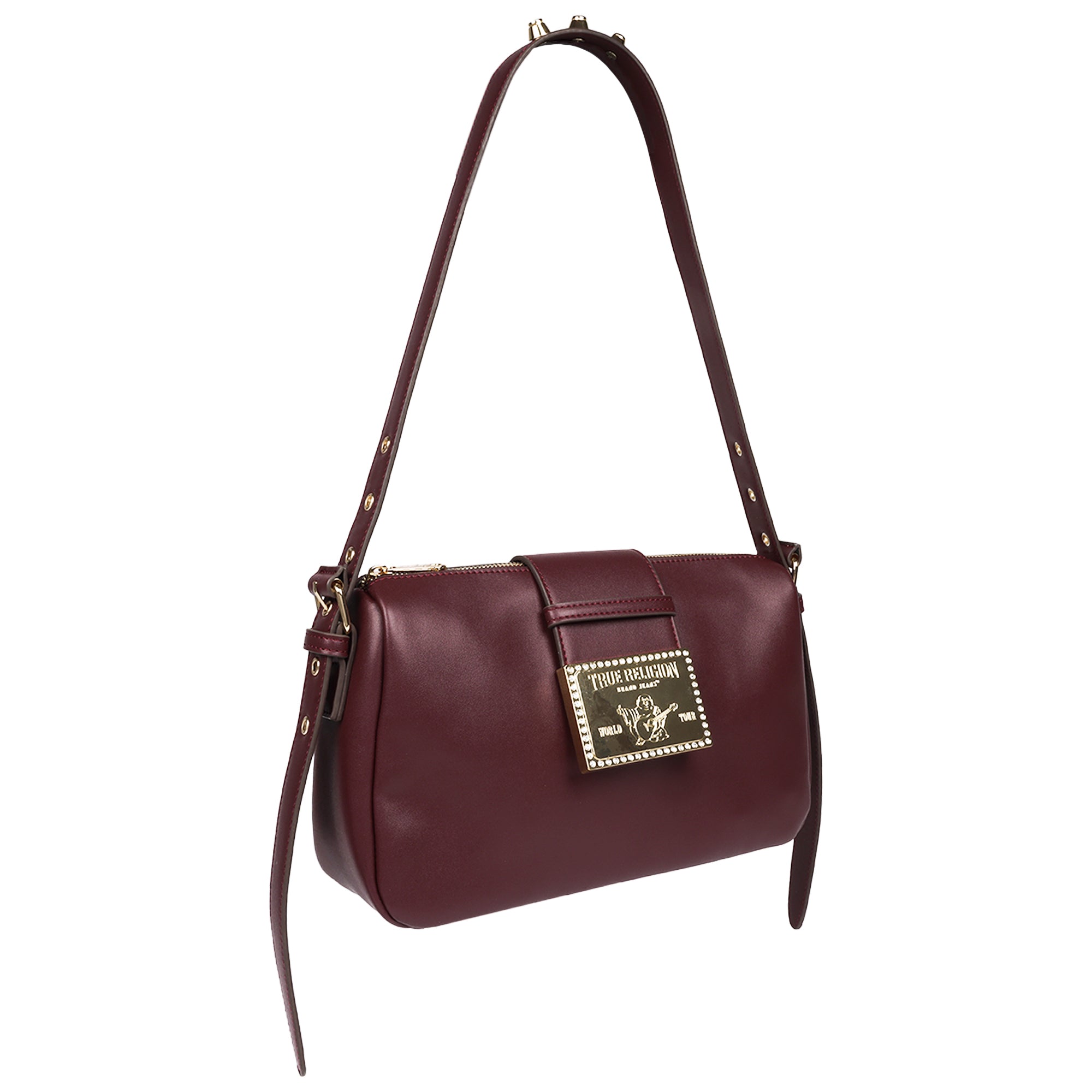 True Religion East West Shoulder Bag with Belt Buckle Tab