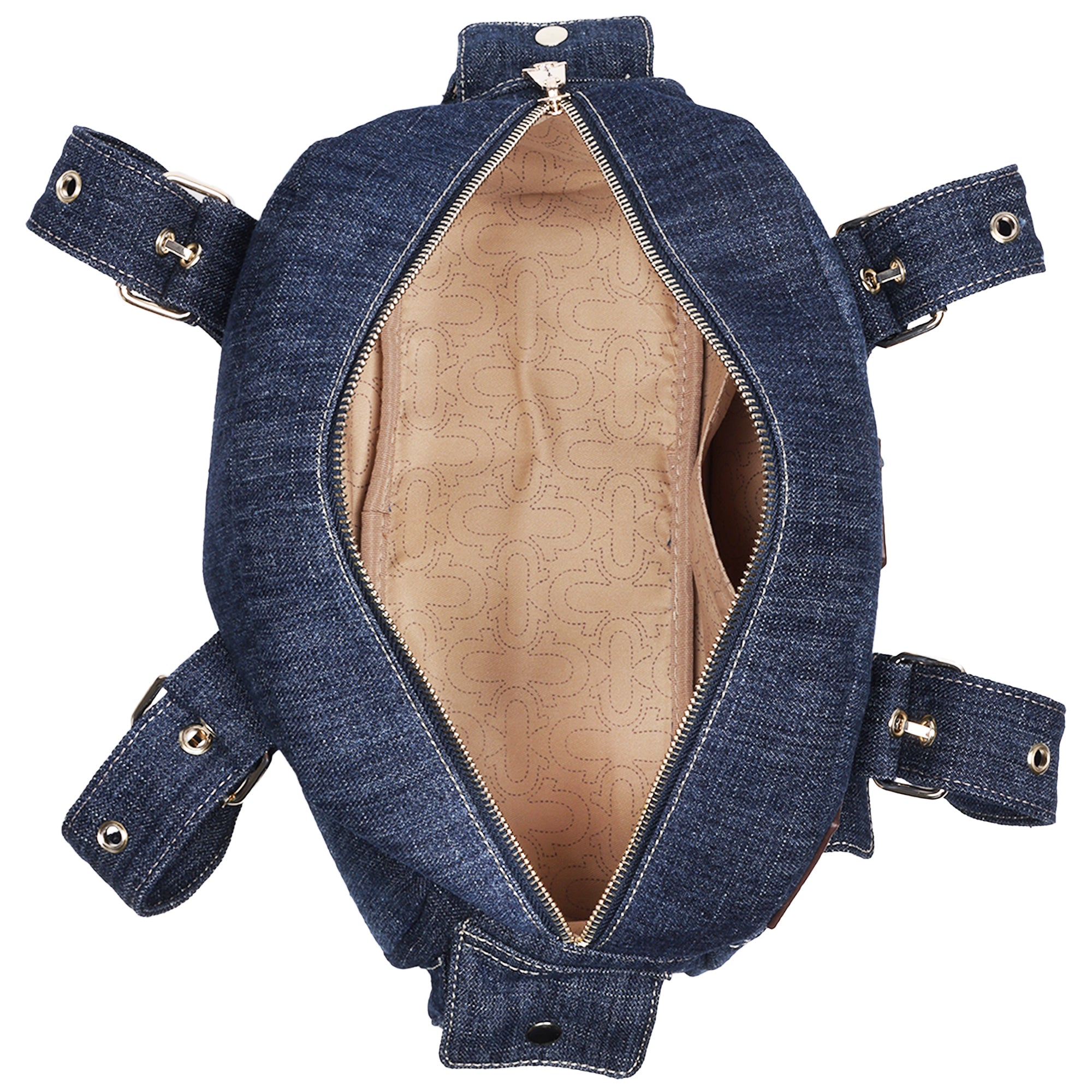 True Religion Multi-Patch Denim Satchel