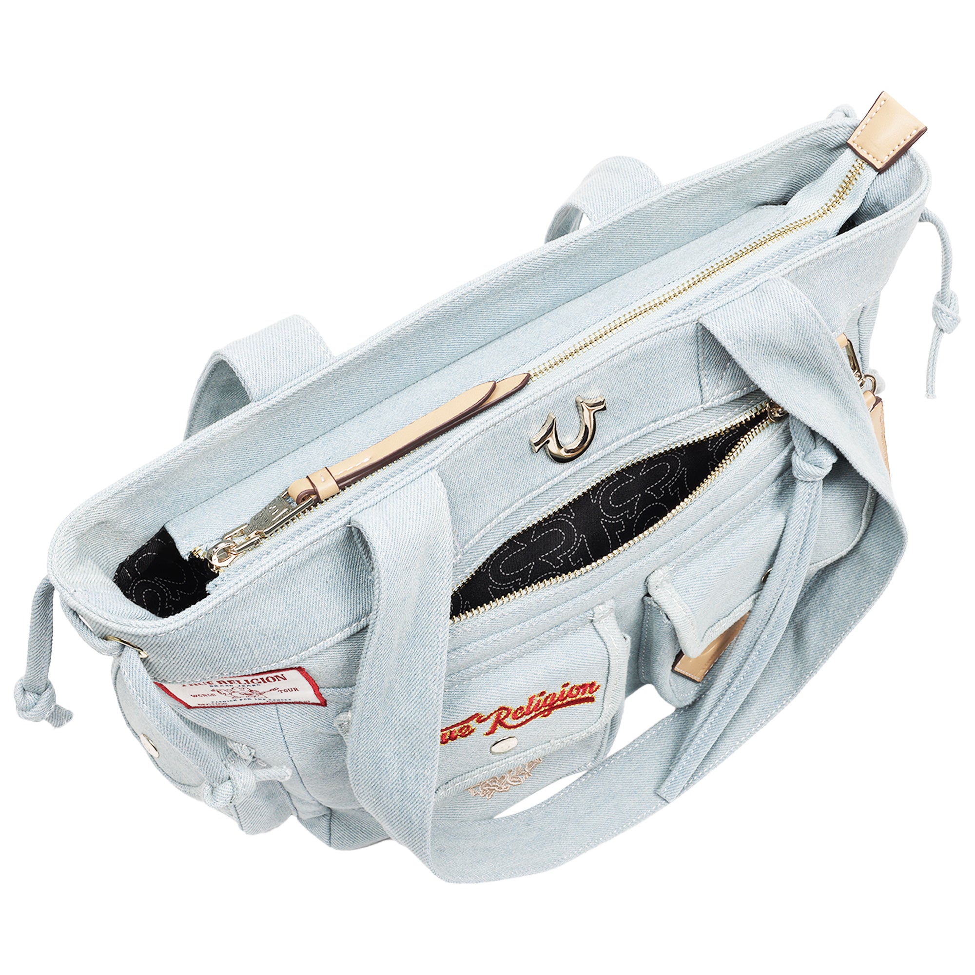 True Religion Multi-Patch Denim Tote