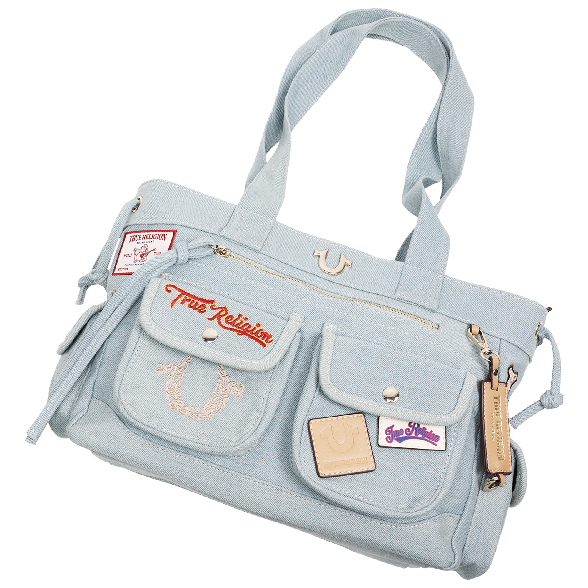 True Religion Multi-Patch Denim Tote