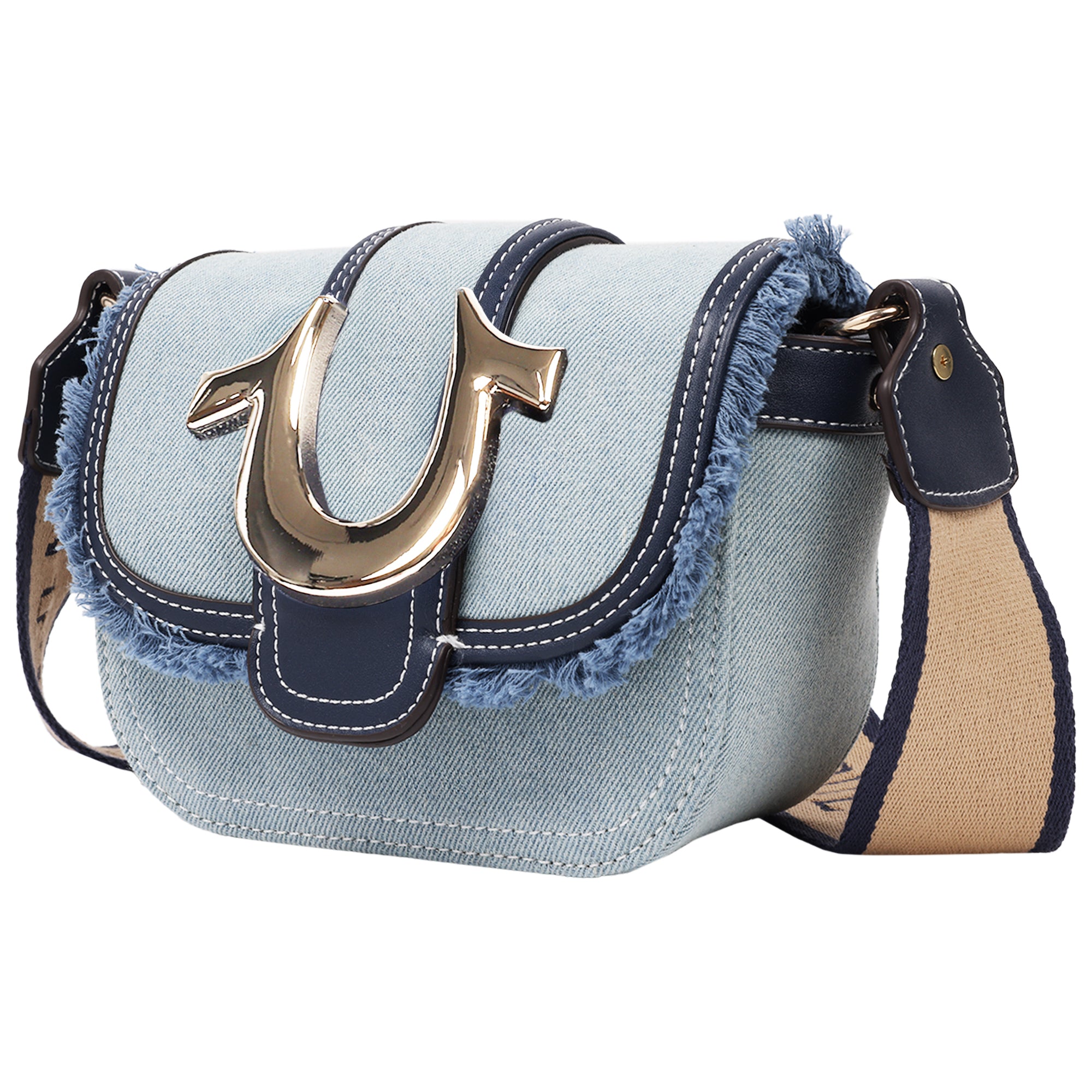 True Religion Asher Frayed Edge Mini Flap Crossbody