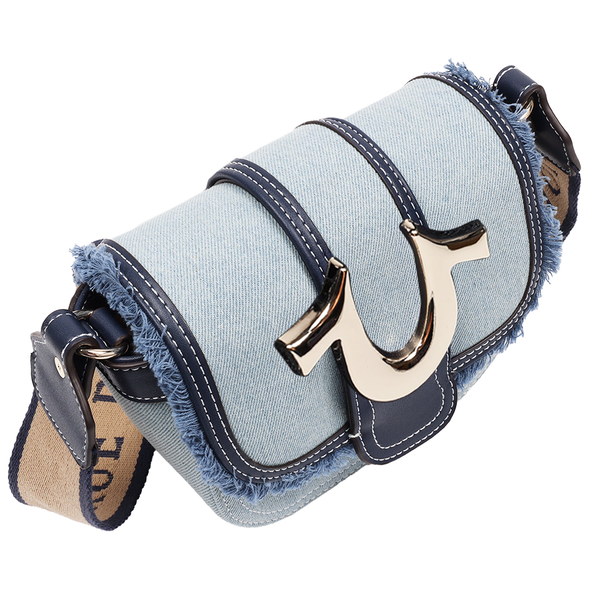 True Religion Asher Frayed Edge Mini Flap Crossbody