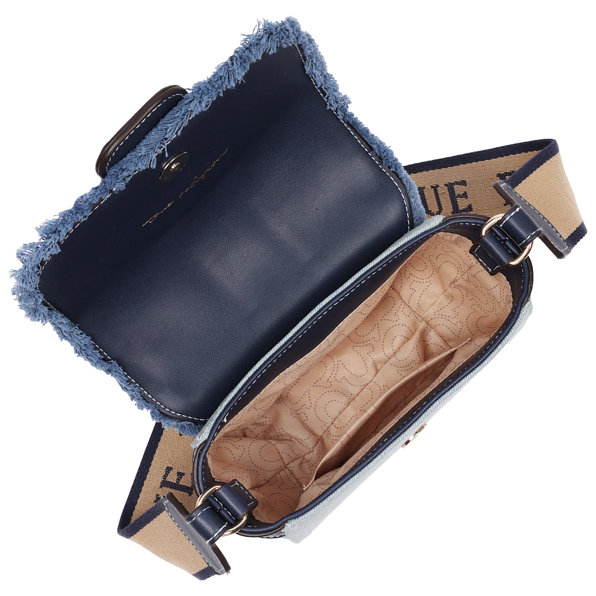 True Religion Asher Frayed Edge Mini Flap Crossbody
