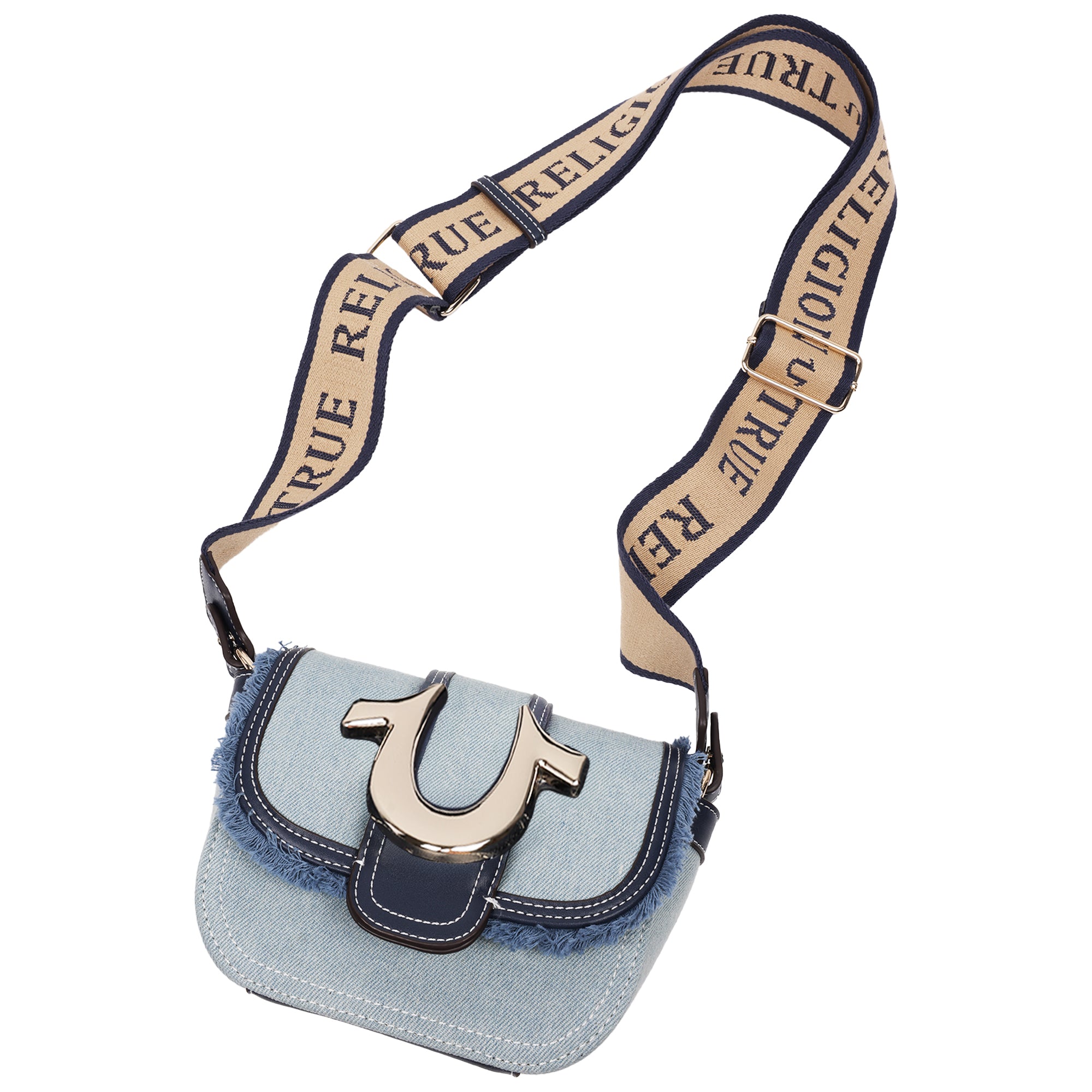 True Religion Asher Frayed Edge Mini Flap Crossbody