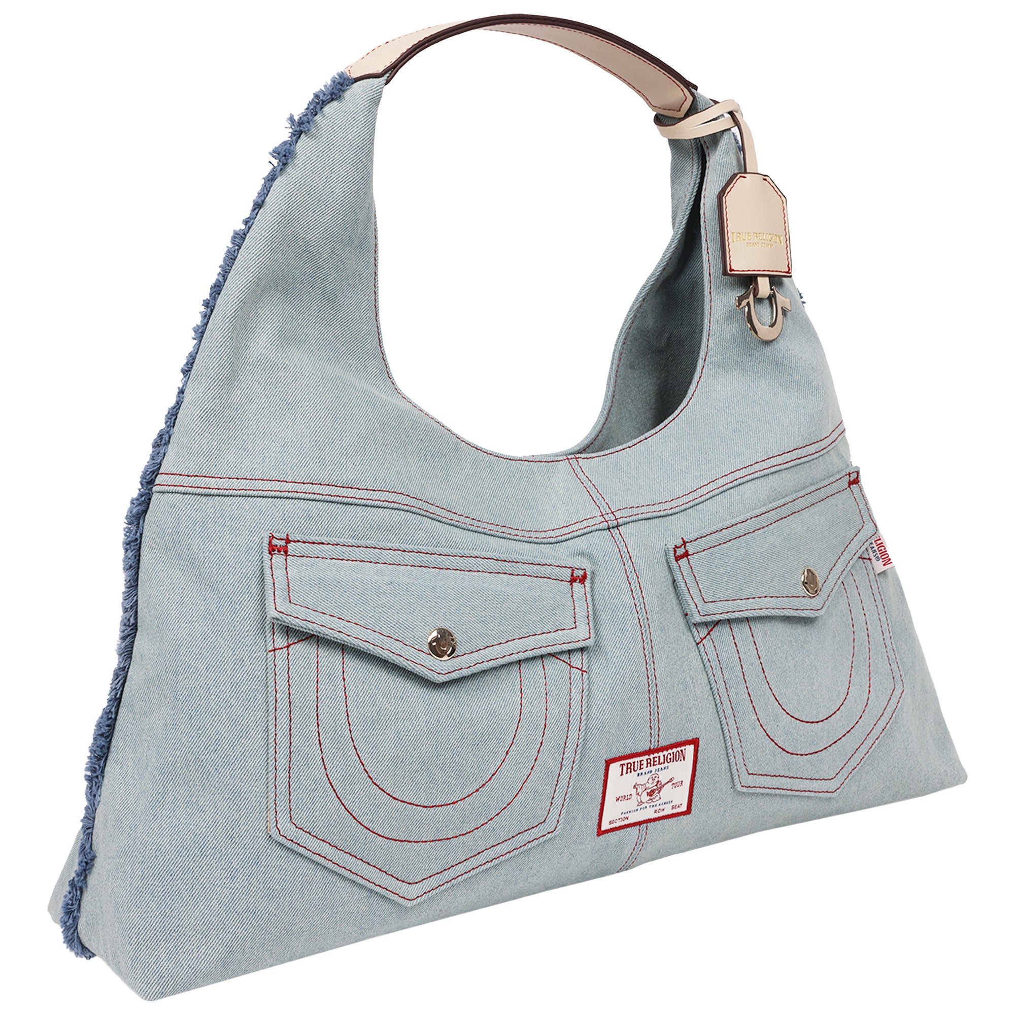 True Religion Arden Contrast Stitch Denim Hobo Bag