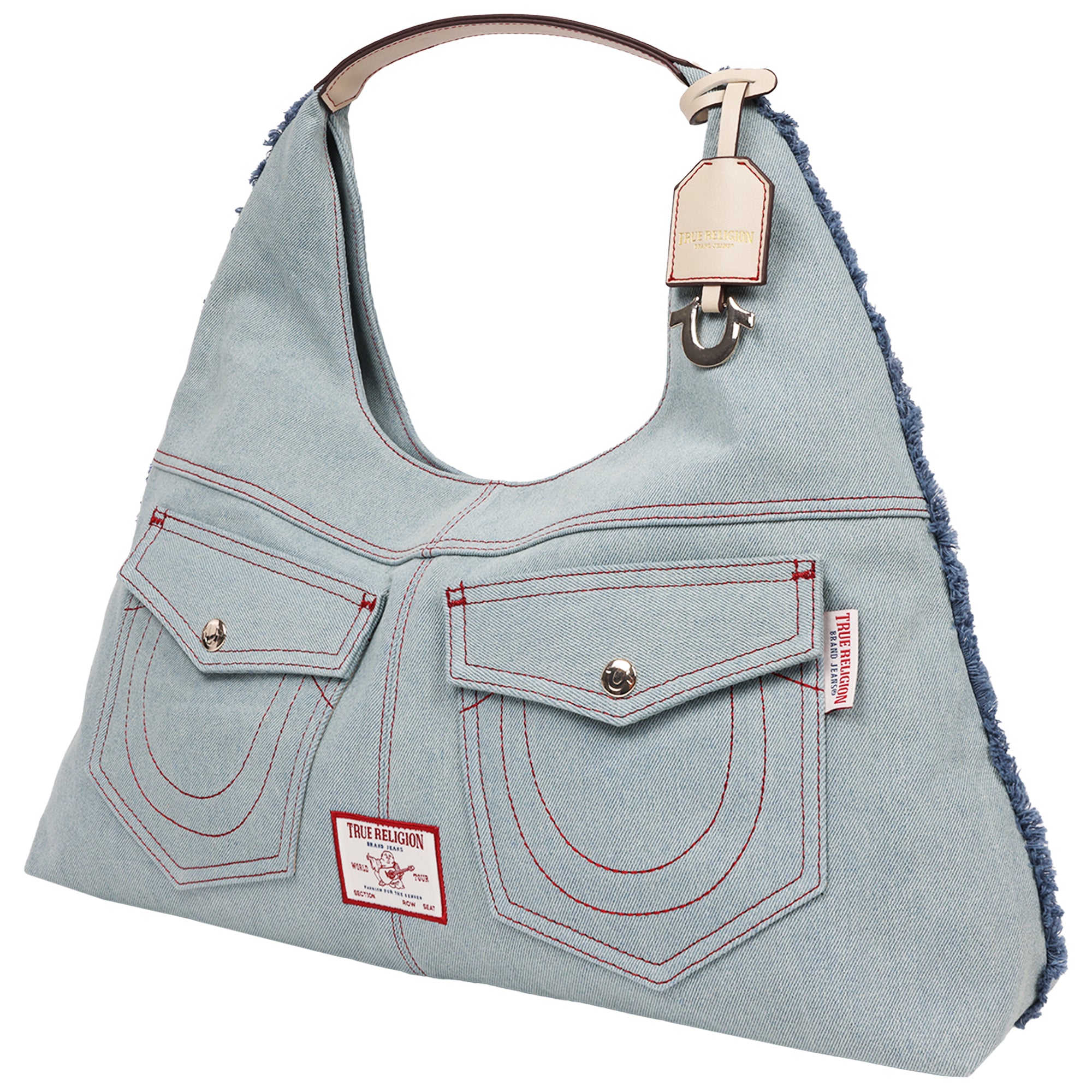 True Religion Arden Contrast Stitch Denim Hobo Bag