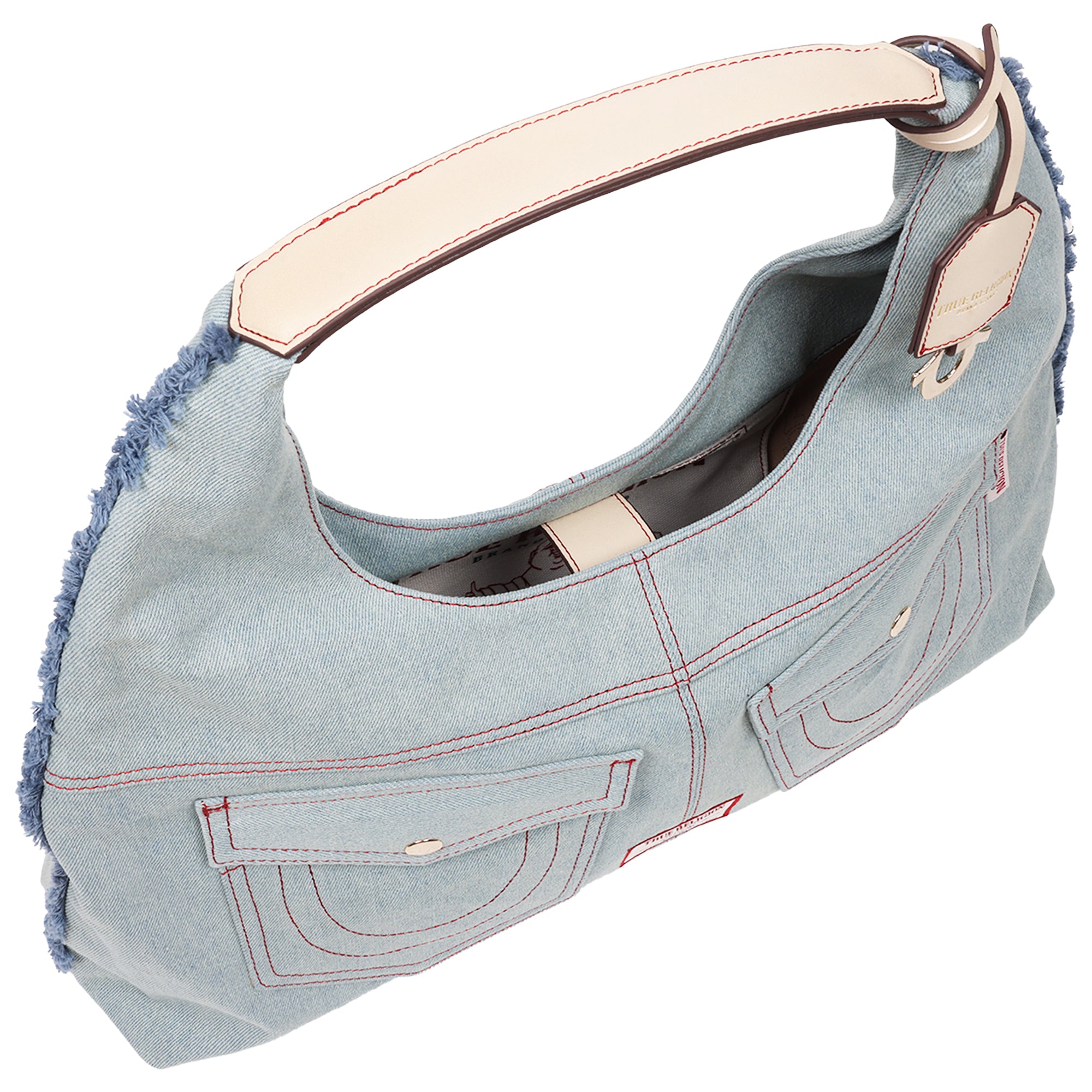 True Religion Arden Contrast Stitch Denim Hobo Bag
